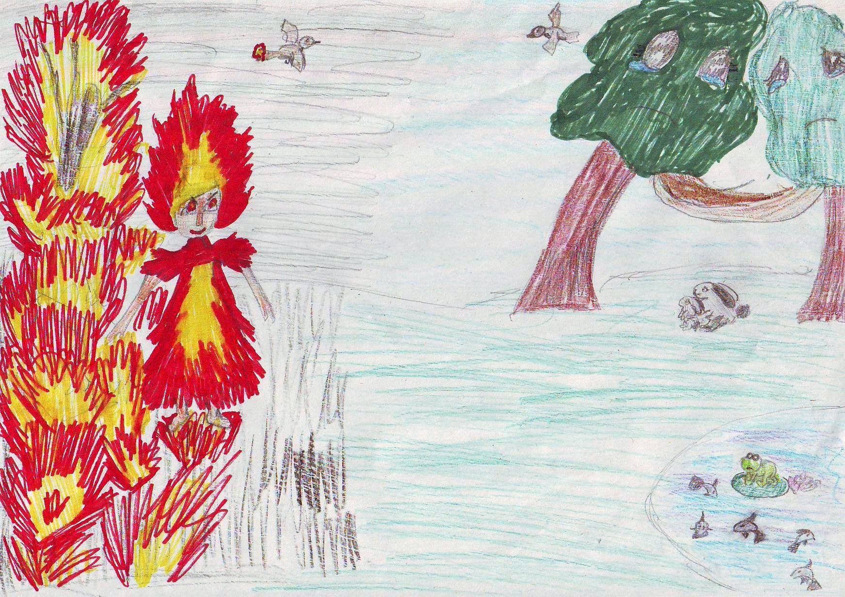 Рисунки на тему огонь и вода
