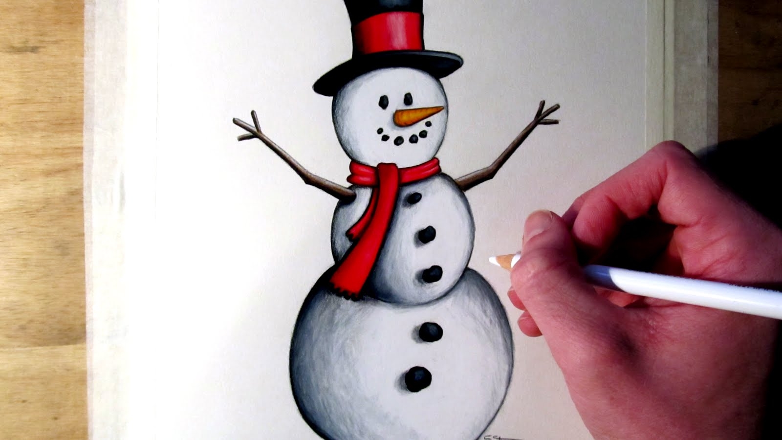 Нарисуй снеговика