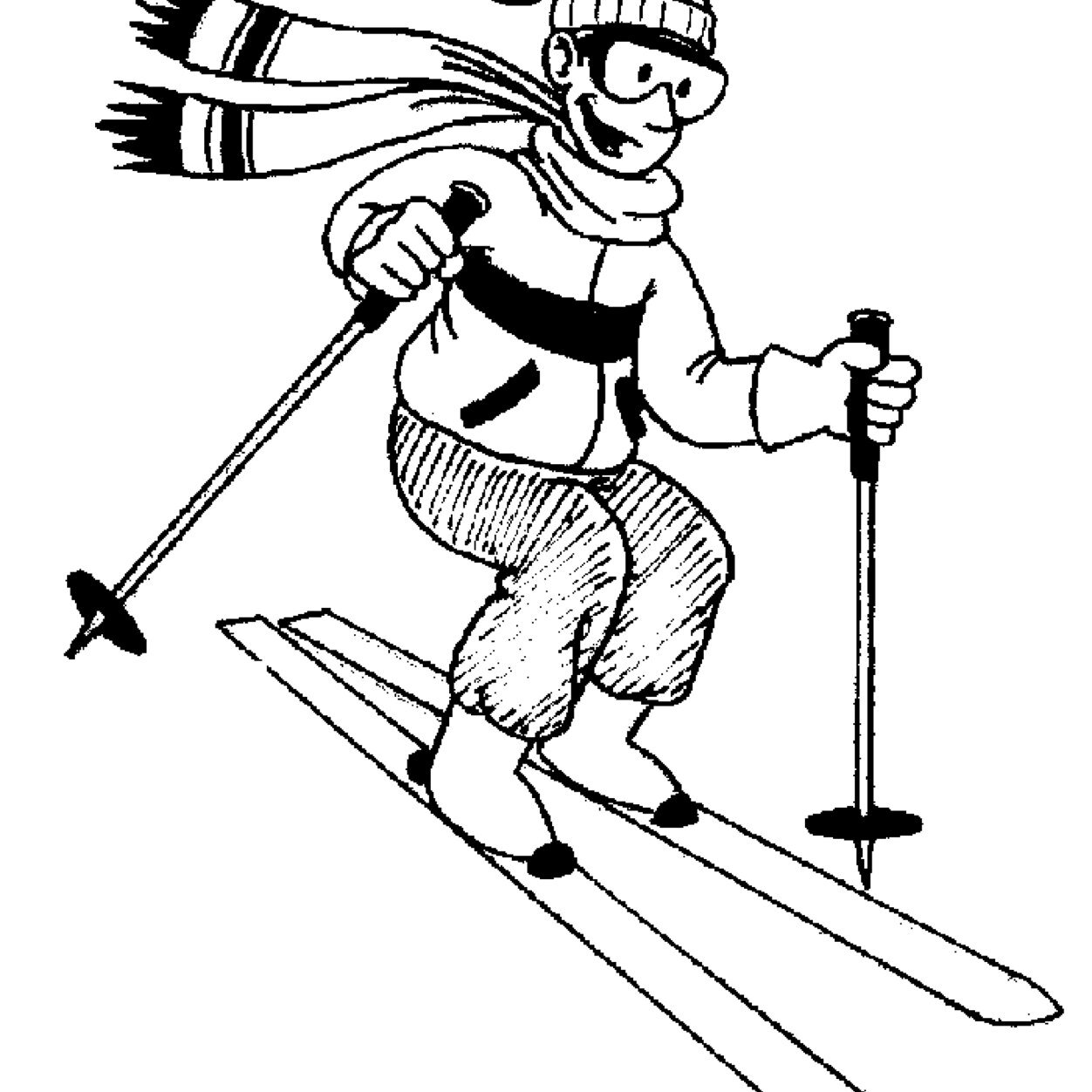 Рисование фигуры лыжника