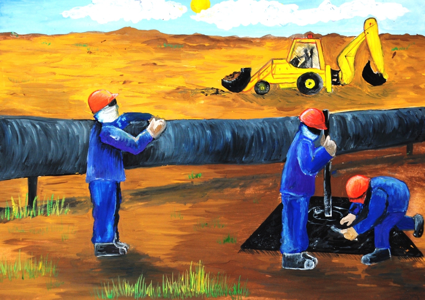 Профессия Нефтяник рисунок для детей