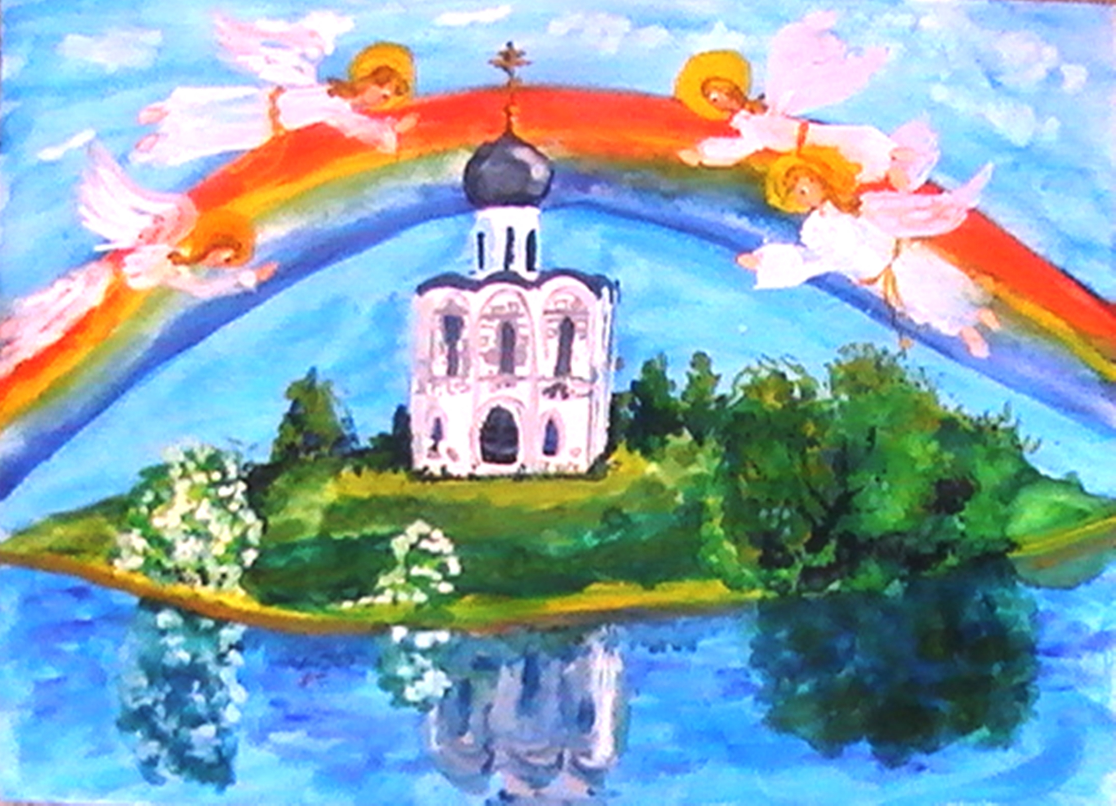 Рисунок храма Покрова Святой Богородицы