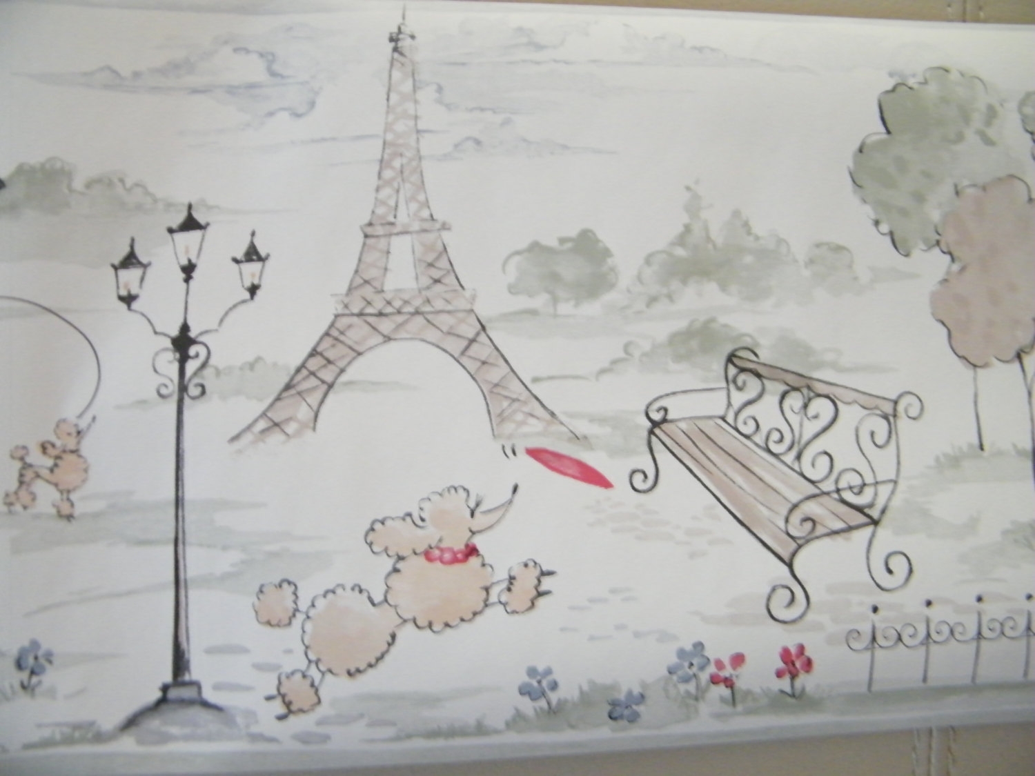 Париж рисунок на стене детской
