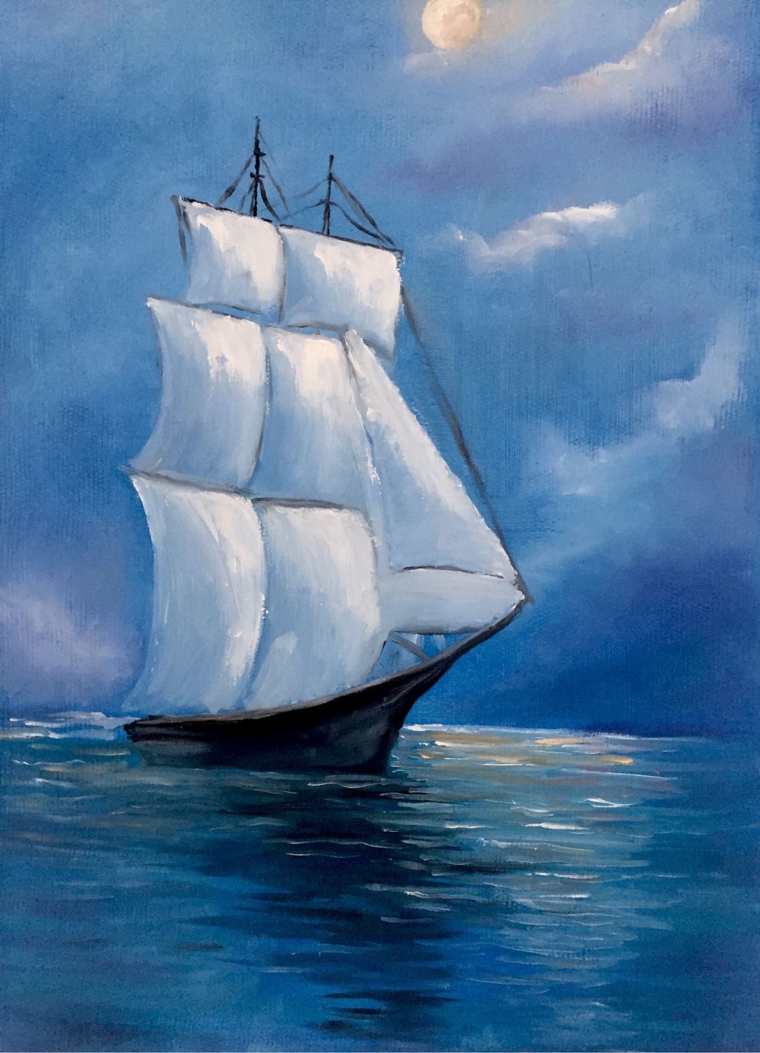 Картина корабля с парусами