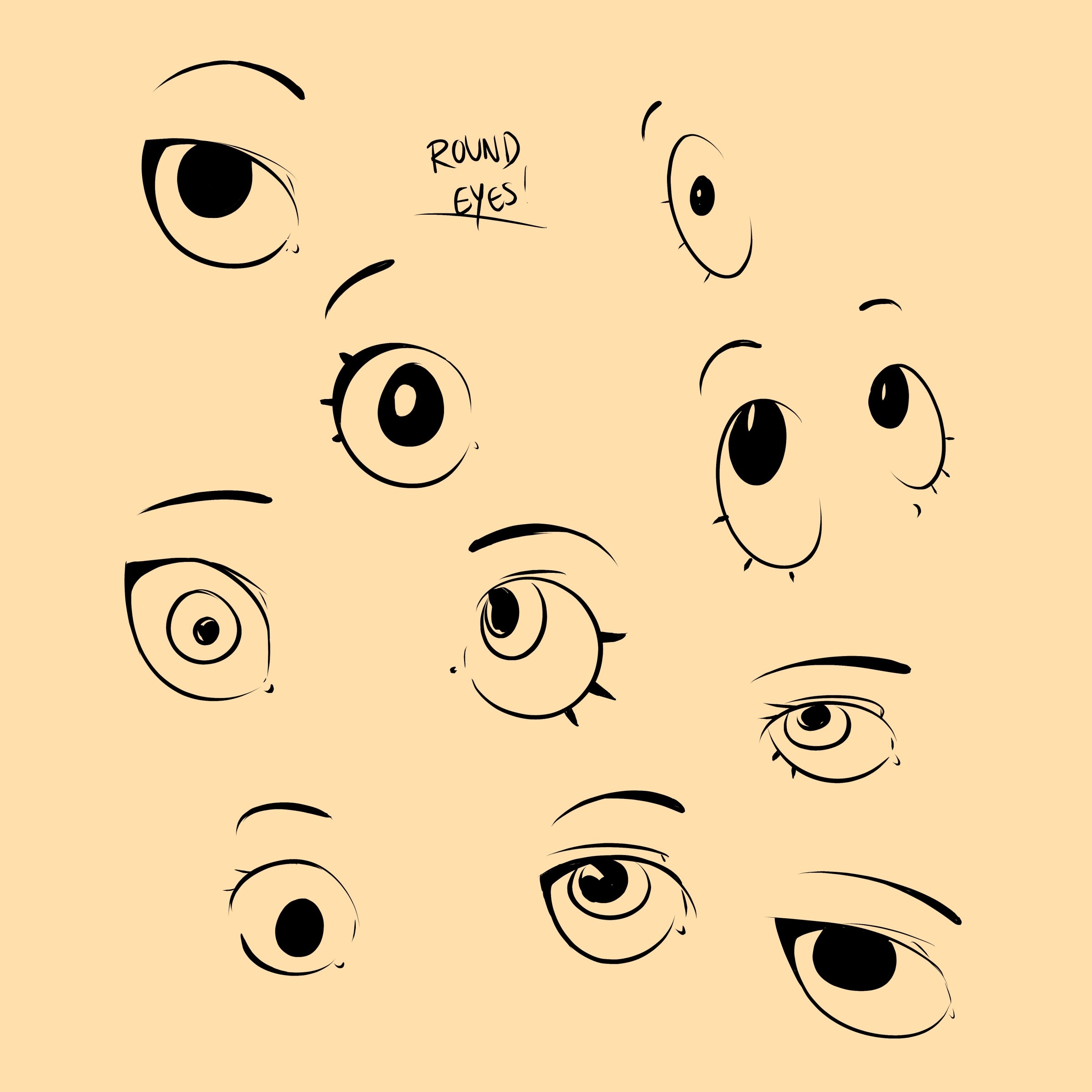 Стили рисования глаз мультяшных