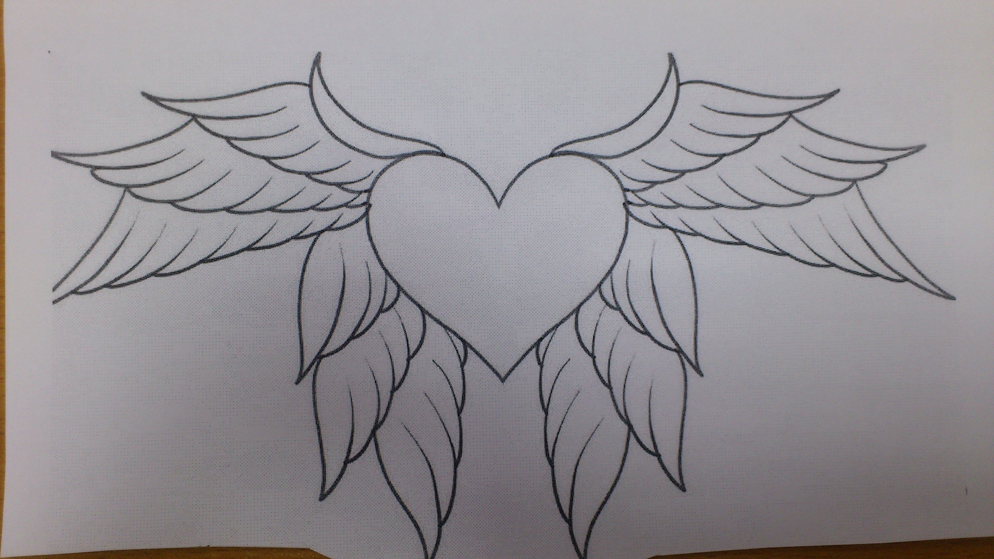 Рисунки карандашом сердце с крыльями
