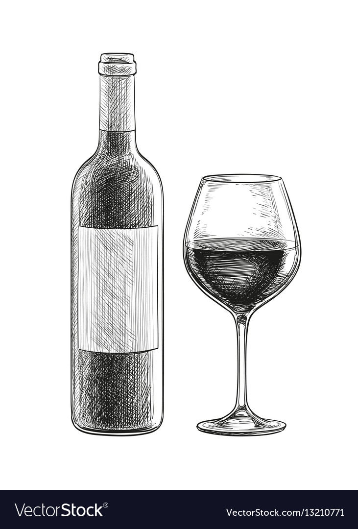 Бутылка вина для срисовки