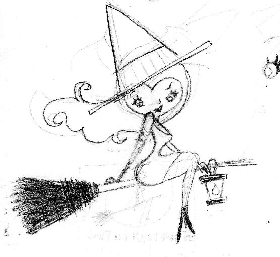 Рисунки для срисовки ведьмочки