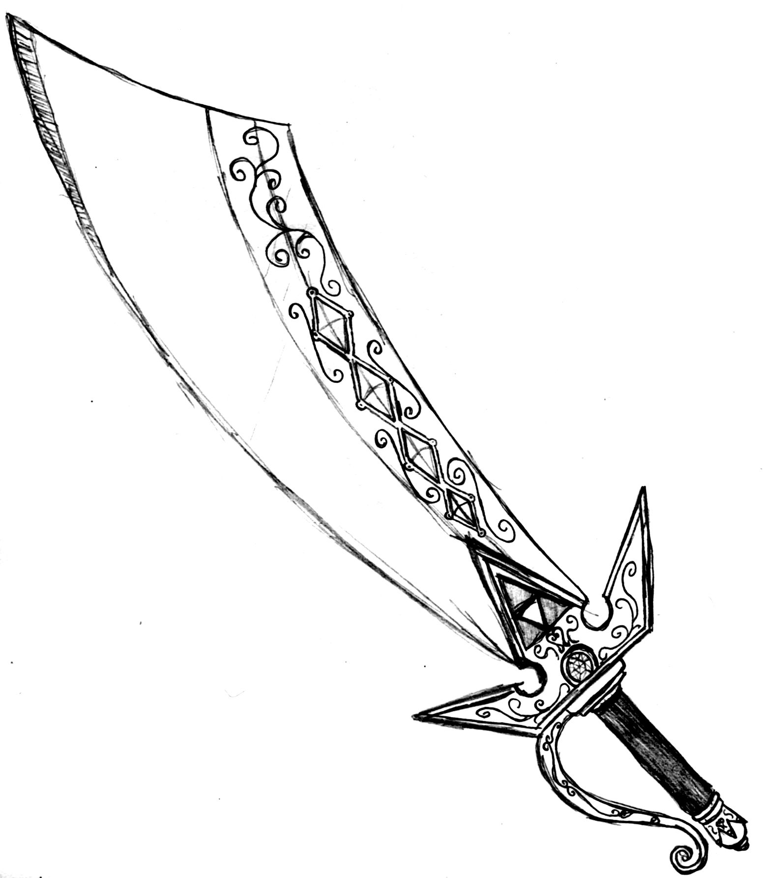 Рисунок меча для срисовки