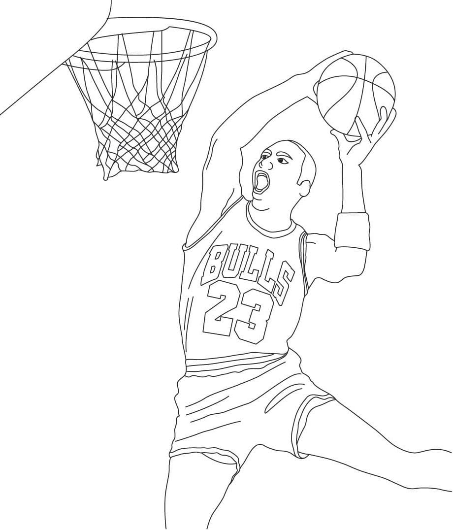 Баскетбол раскраска Майкл Джордан