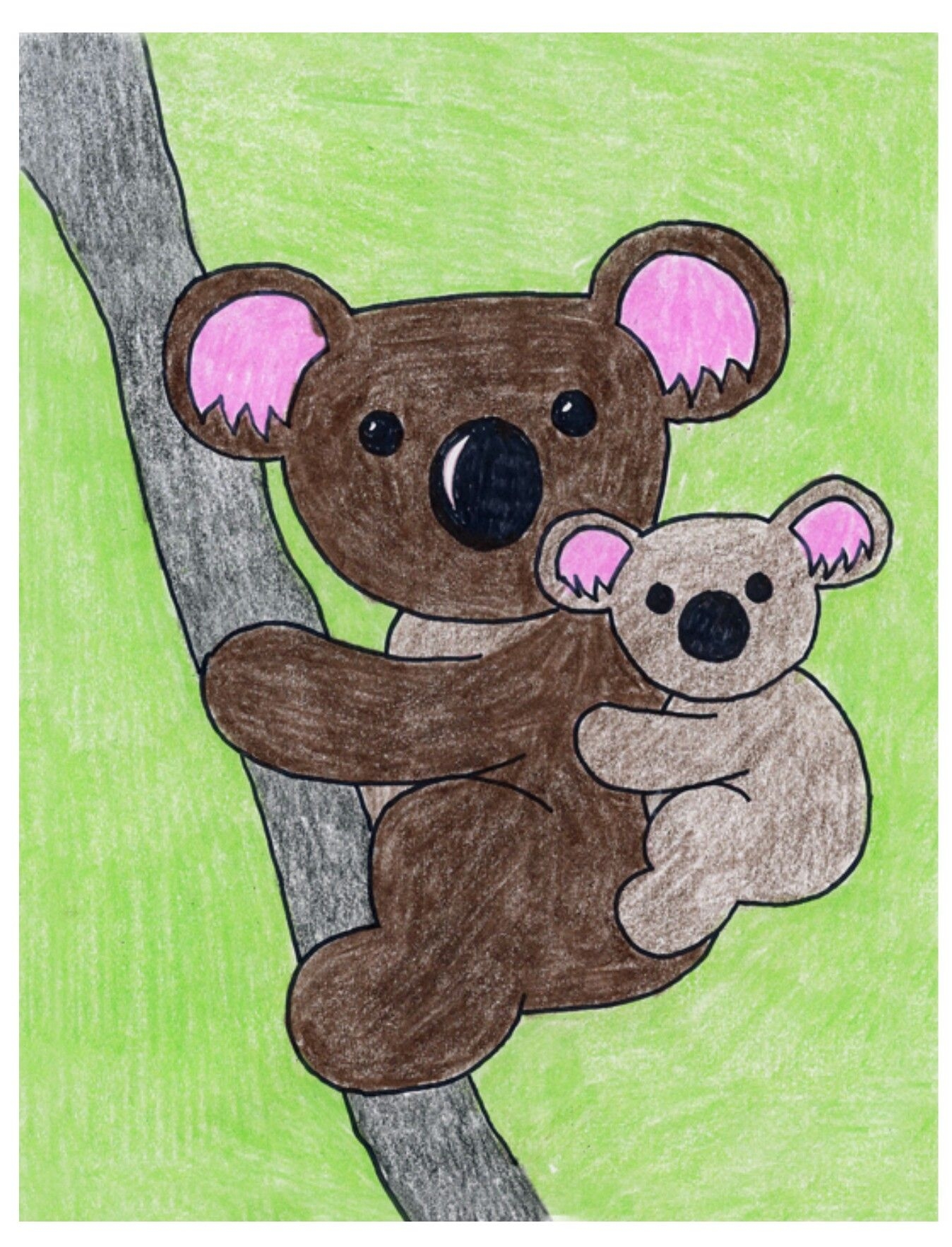 Рисование коала детям