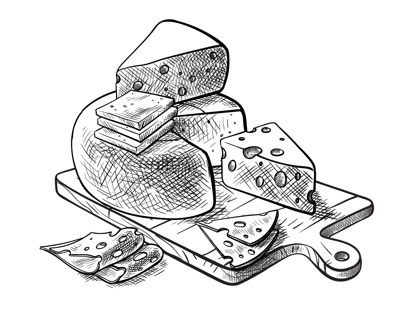 Стилизованный рисунок сыра