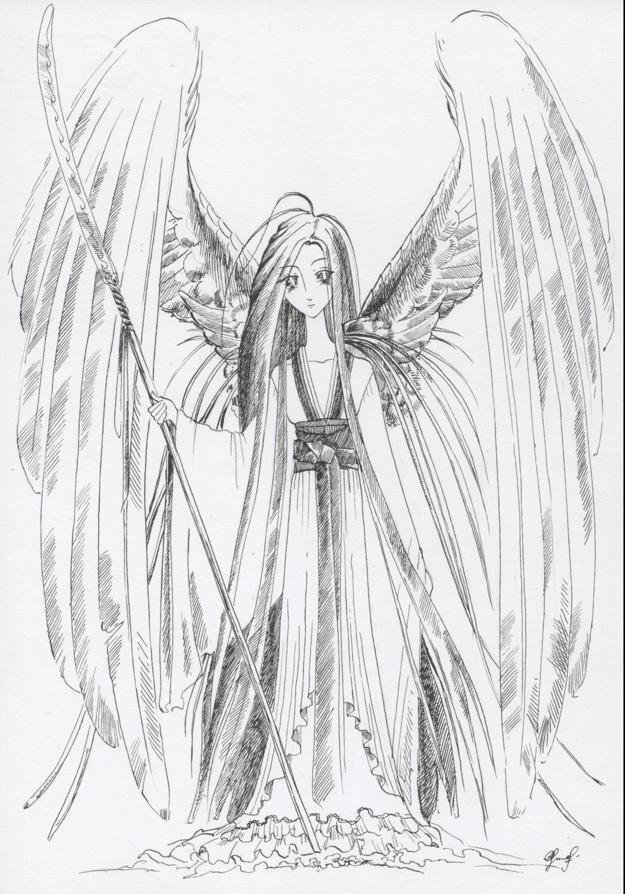 Ангел карандашом для срисовки