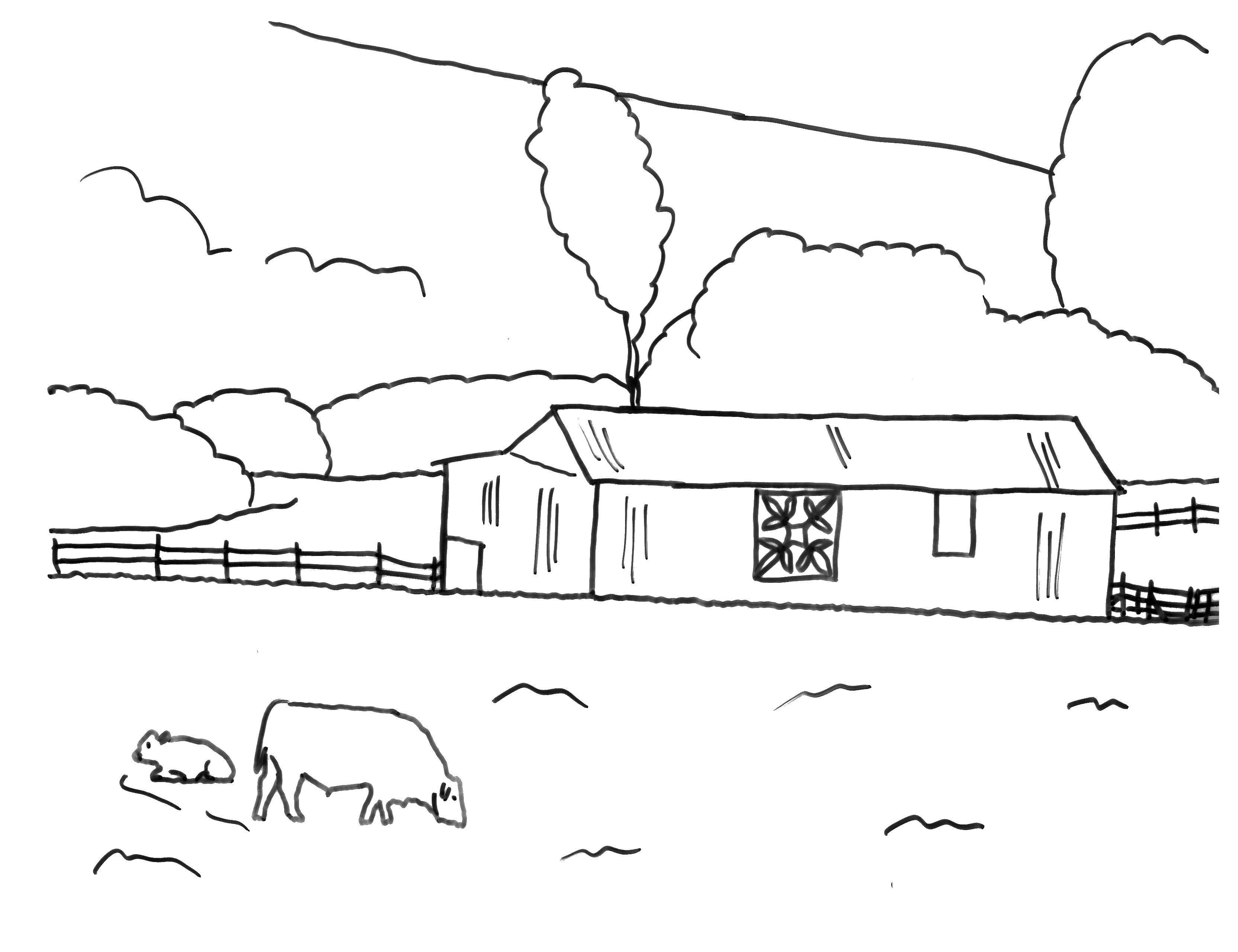 Ферма рисунок карандашом