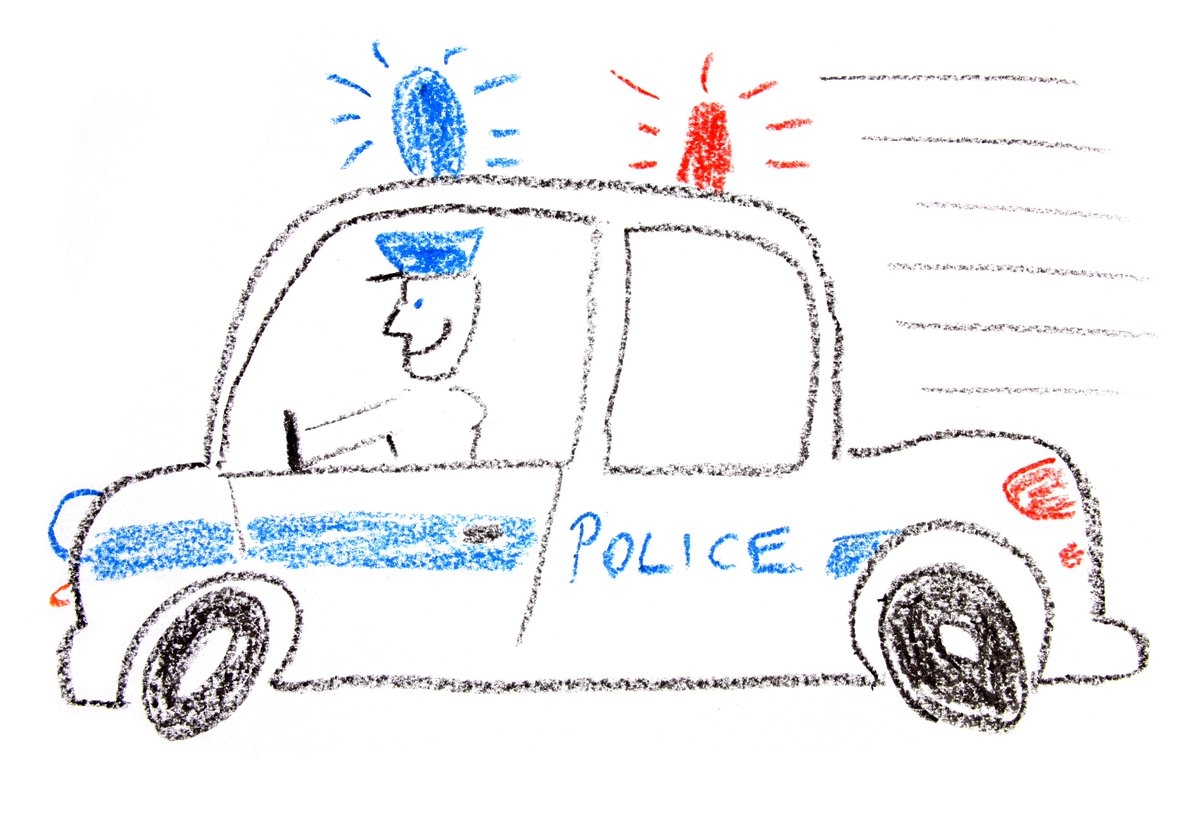Полицейская машинка пошаговый рисунок