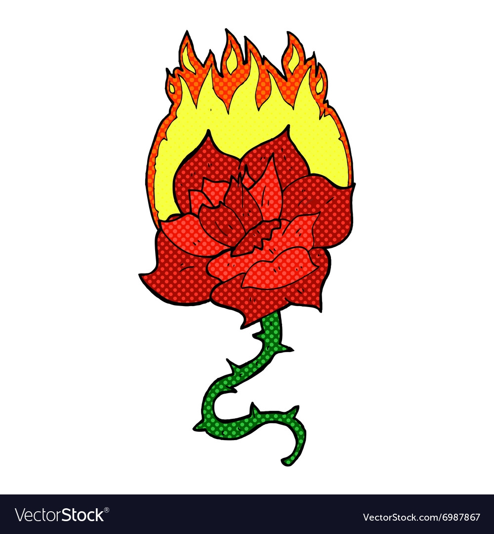 Роза в огне эскиз