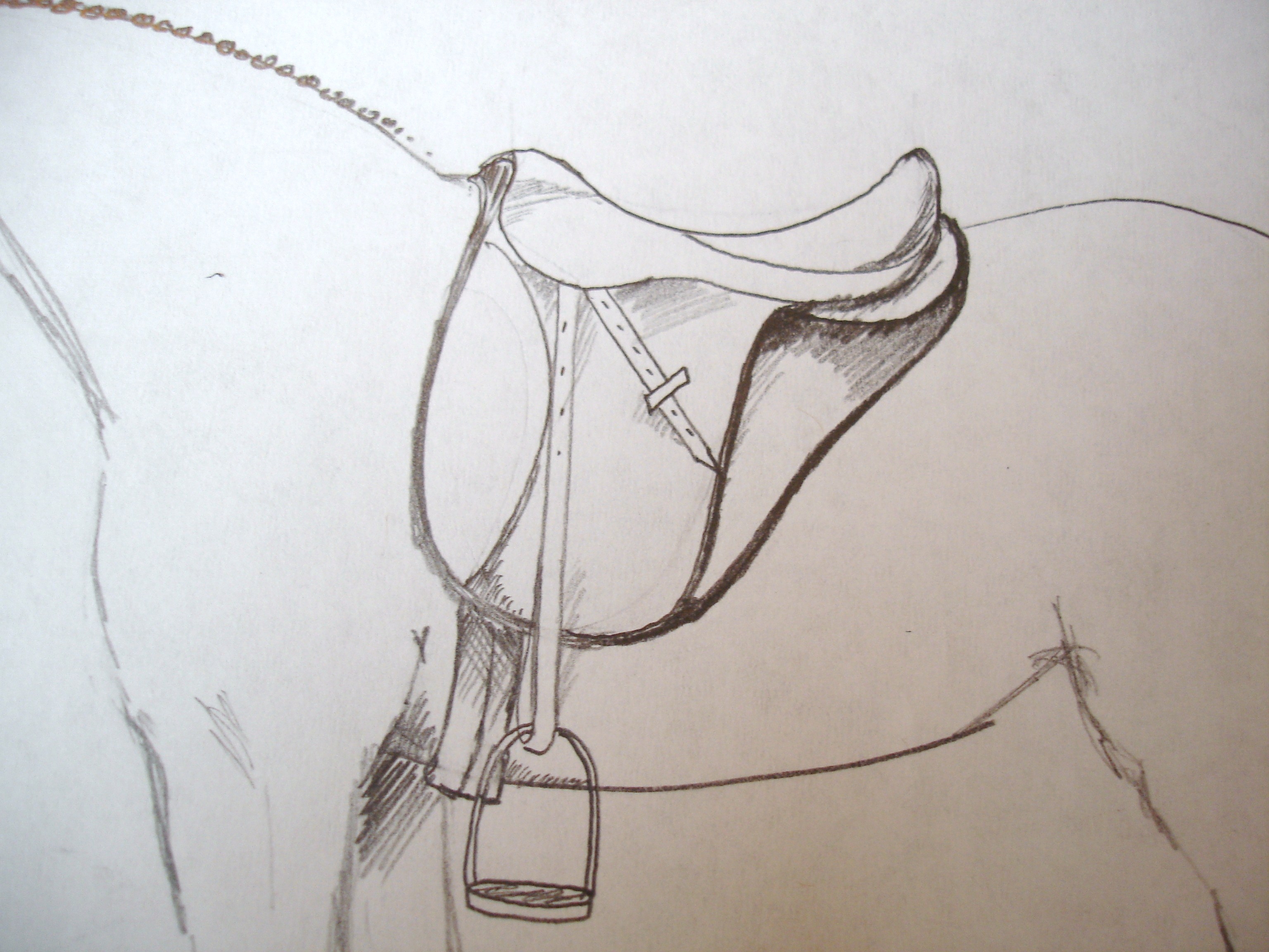 Рисование коня с седлом