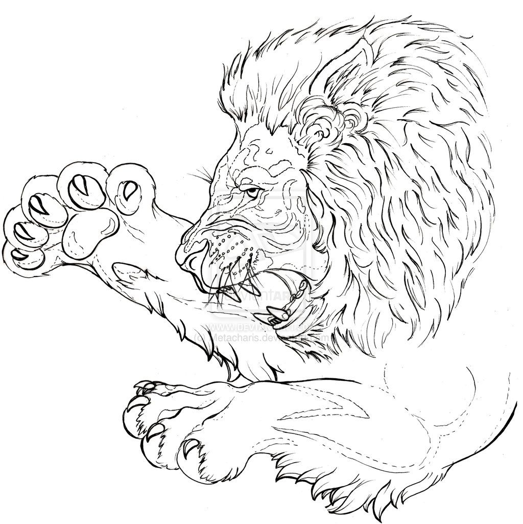 Набросок для рисования Льва