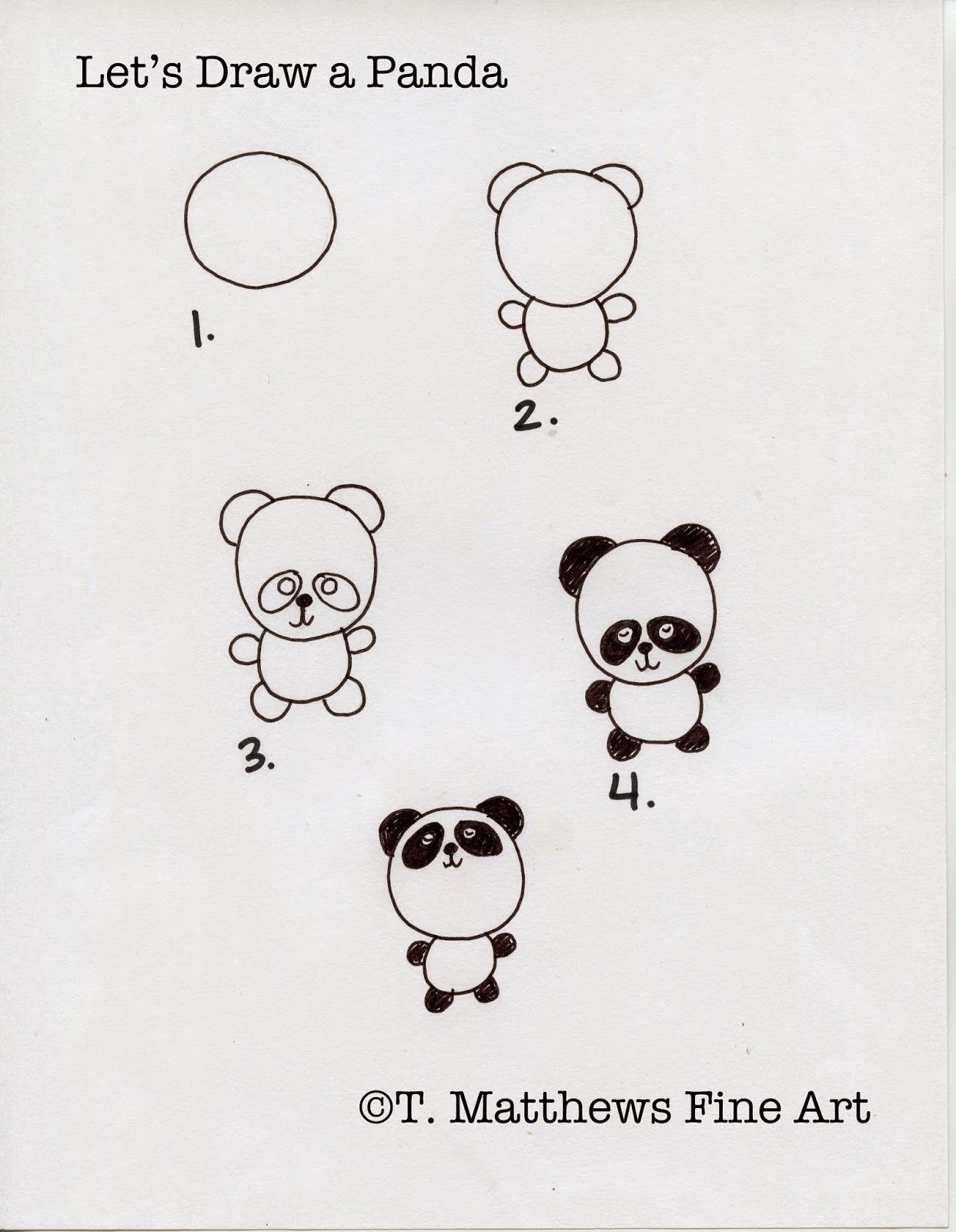 Панда маленькая рисунок легкий
