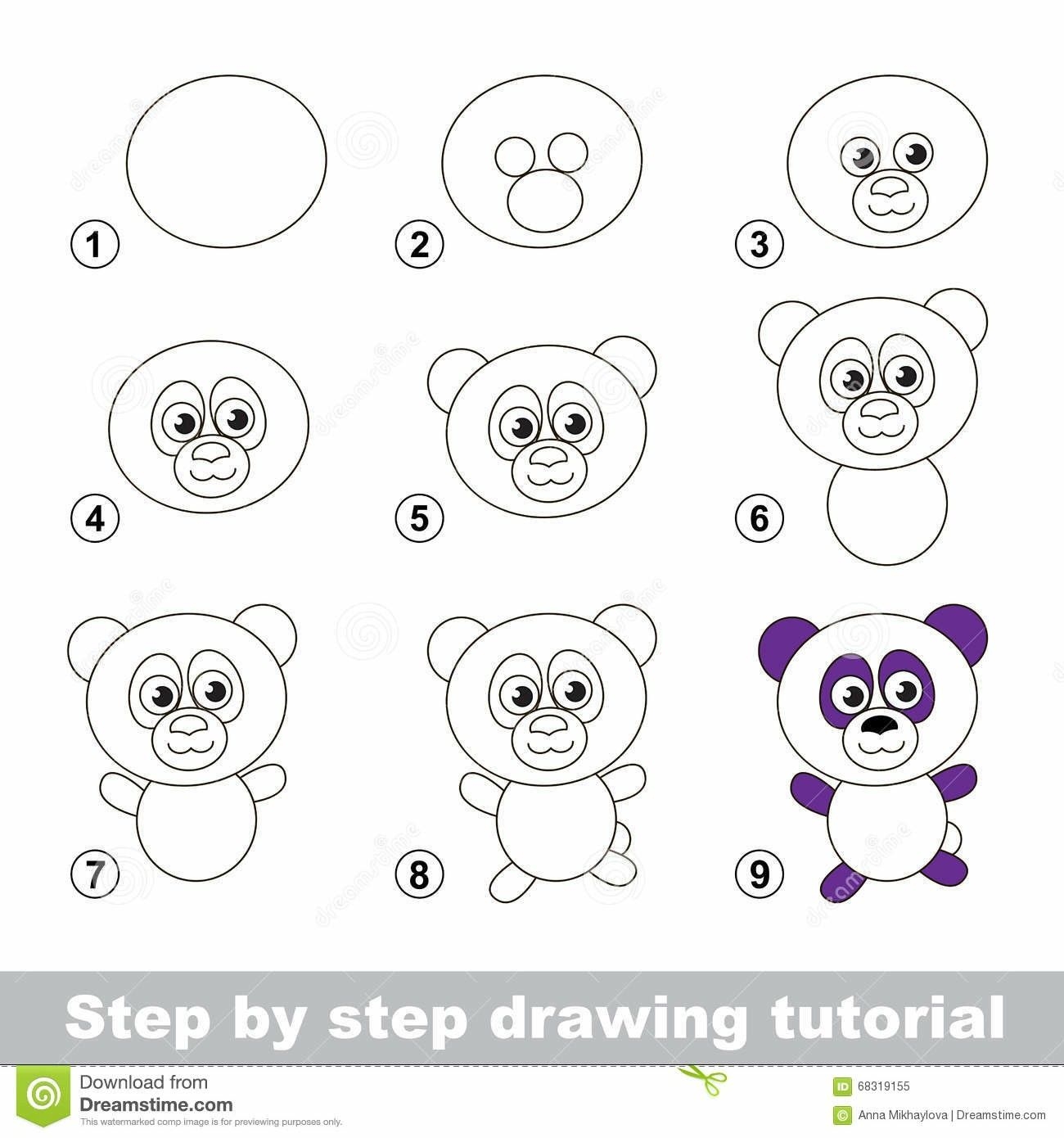 Панда пошаговое рисование для детей