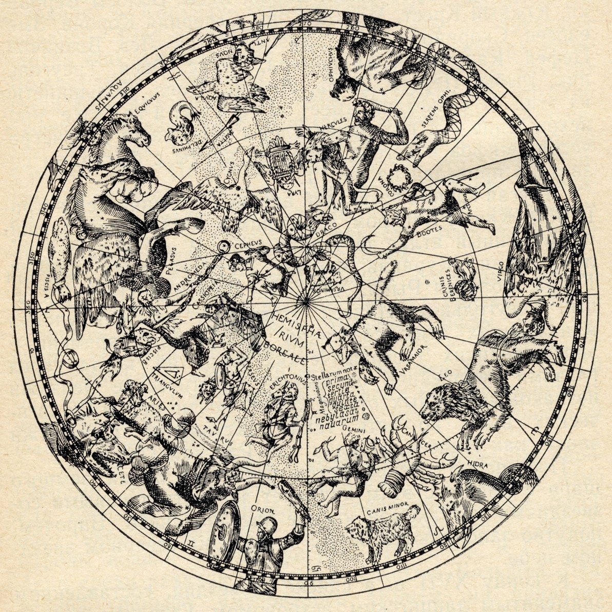 Карта звездного неба 1707 год