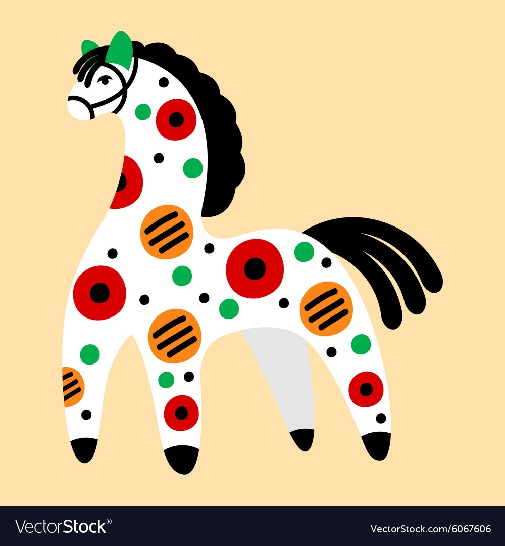 Дымковская игрушка лошадка роспись рисунок