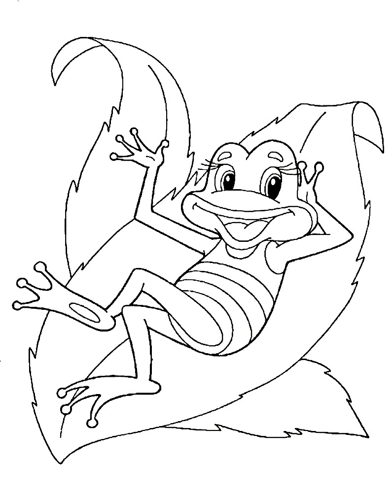 Лягушка Теремок раскраска для детей