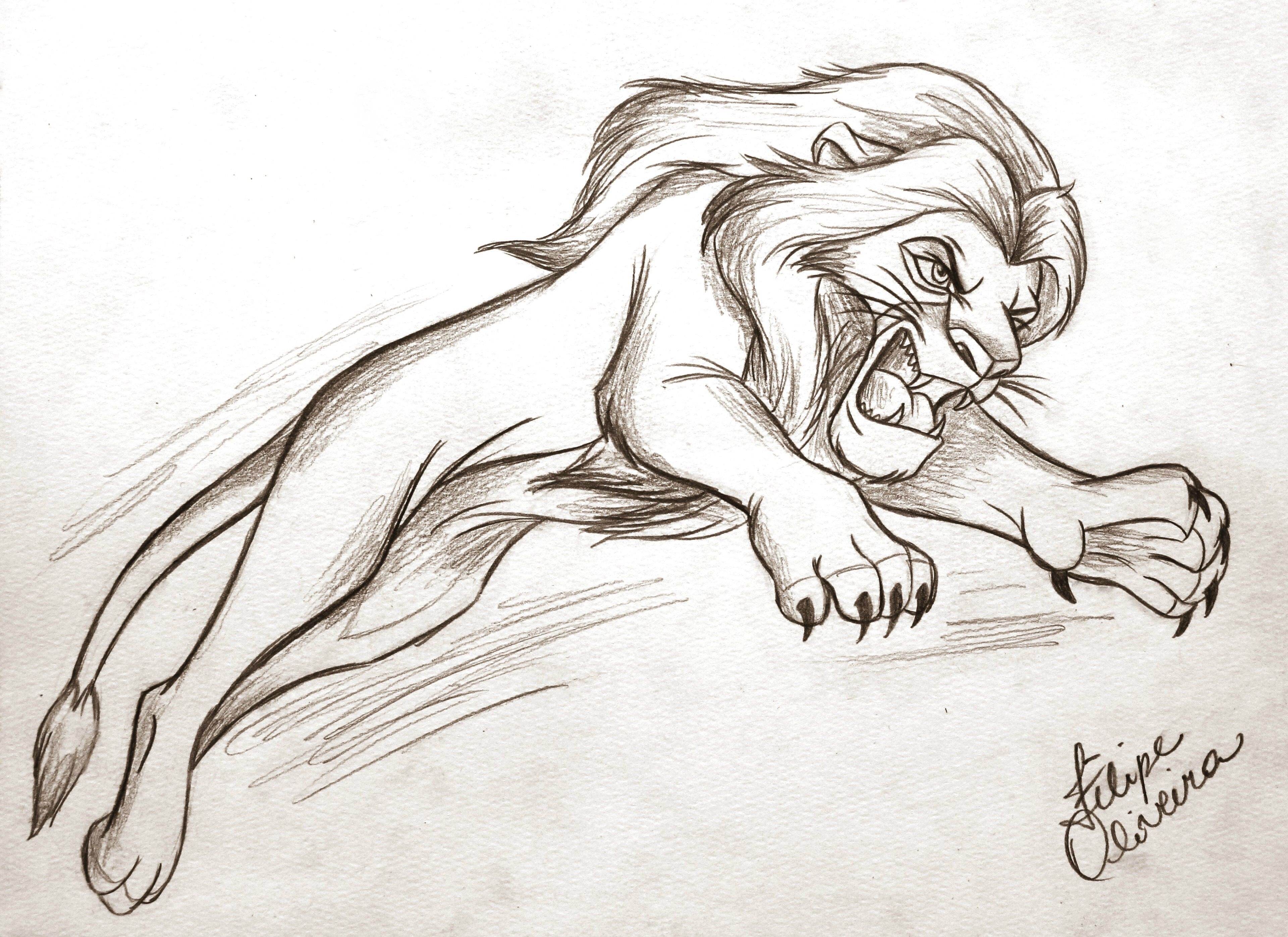 Рисунки для срисовки карандашом Король Лев