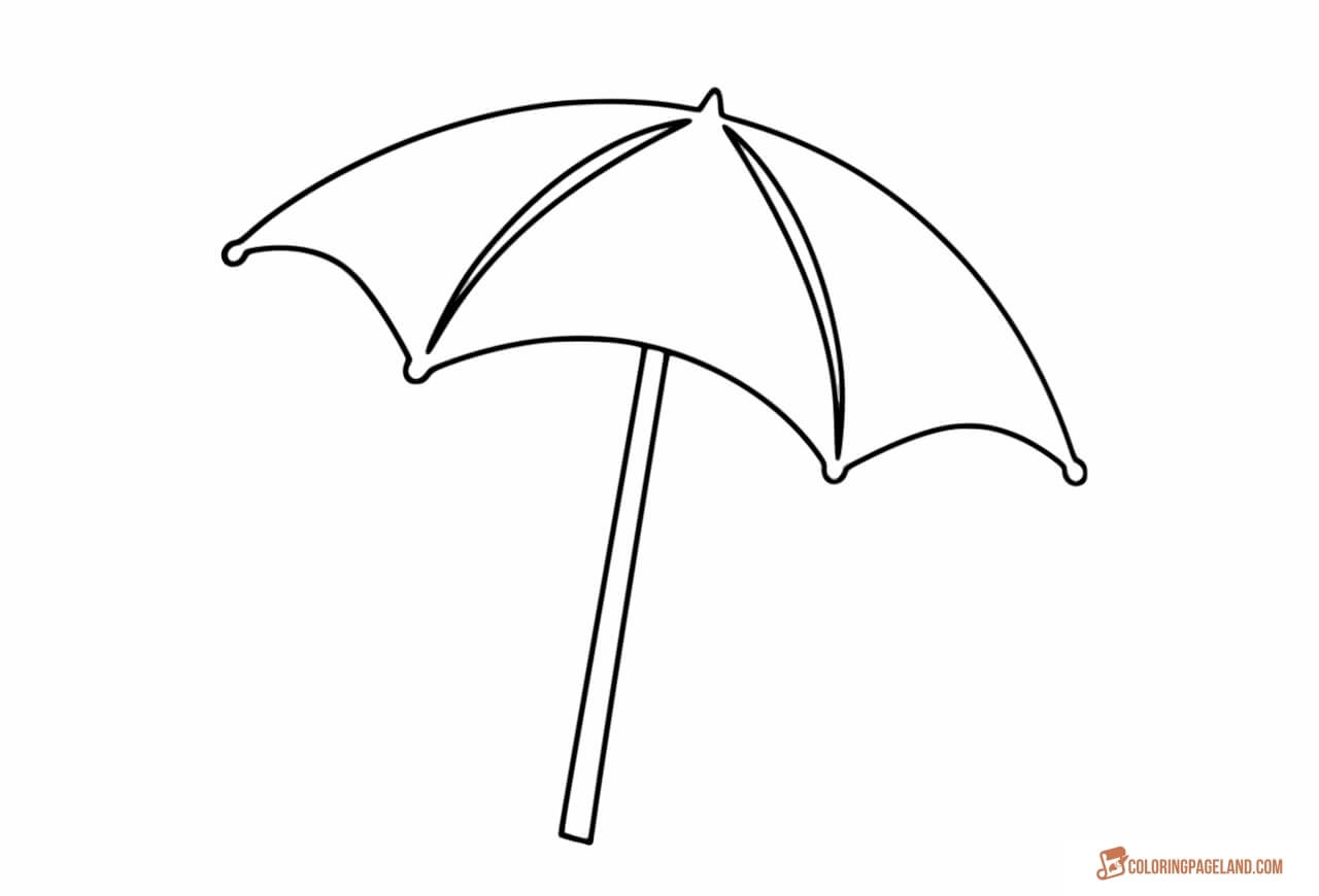 Пляжный зонт раскраска
