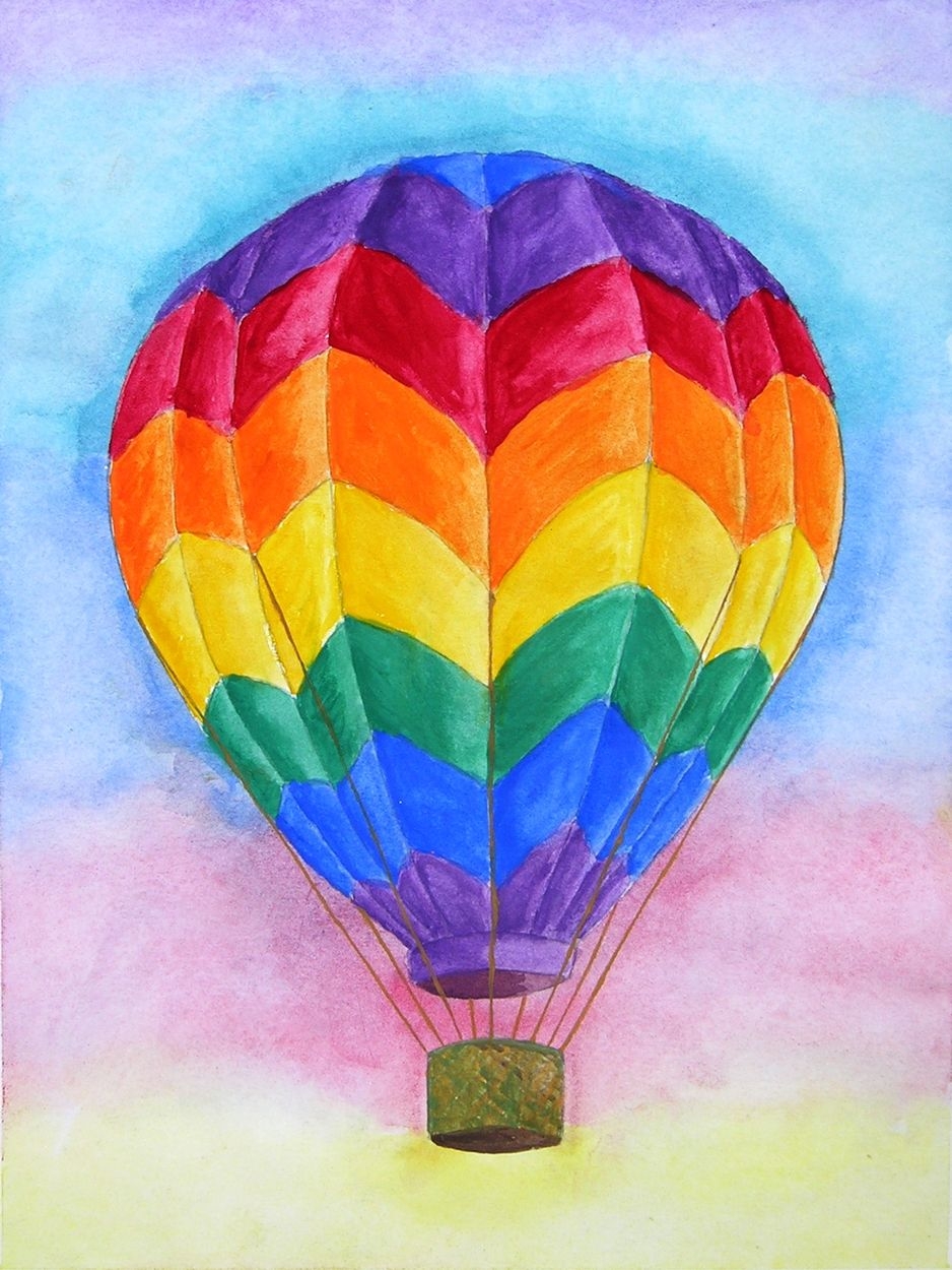 Воздушный шар рисунок гуашью