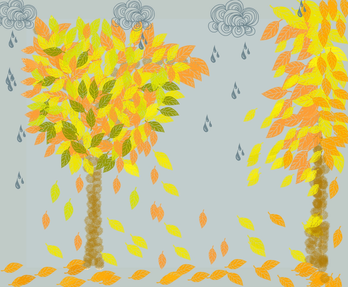 Рисование осенний листопад