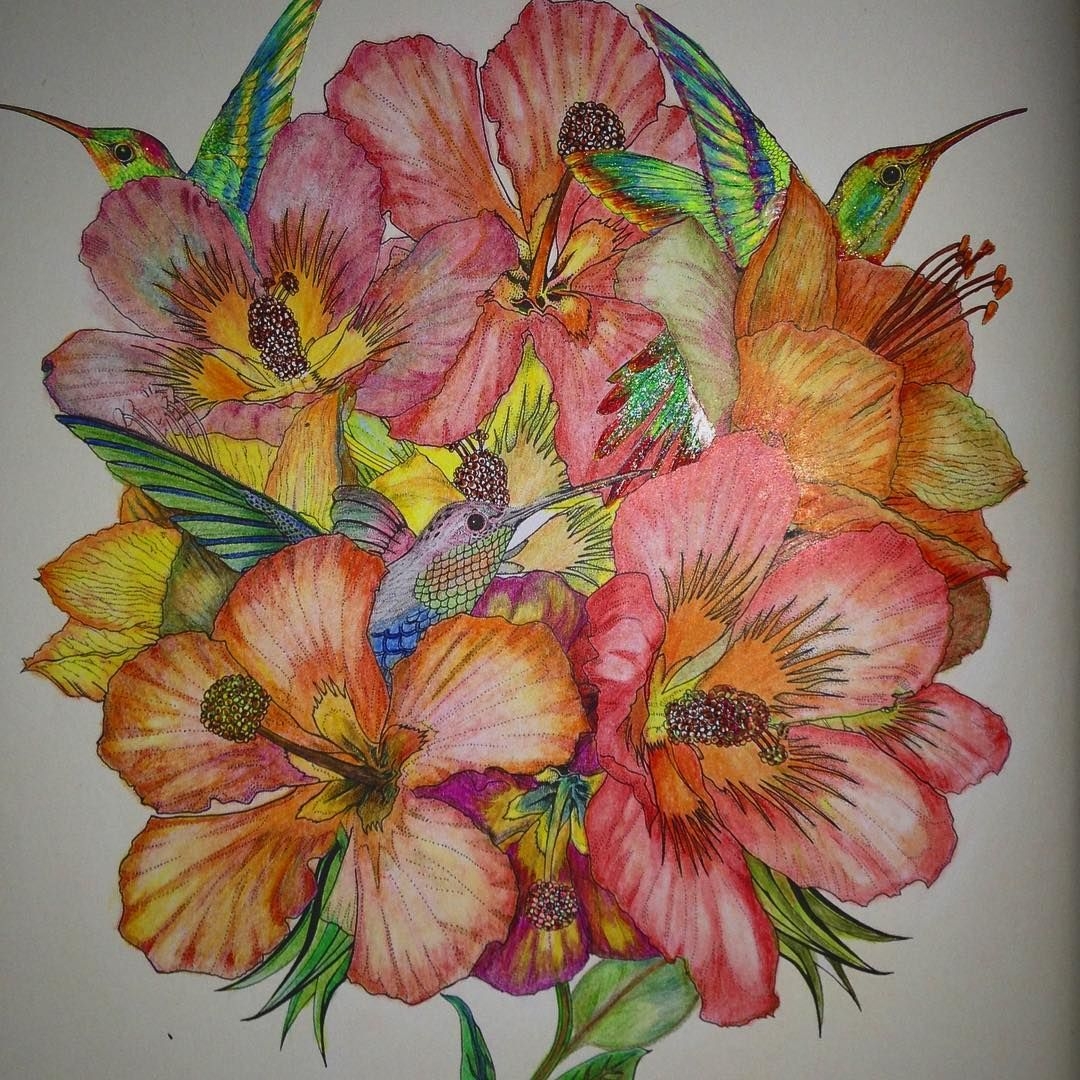 Цветы цветными карандашами