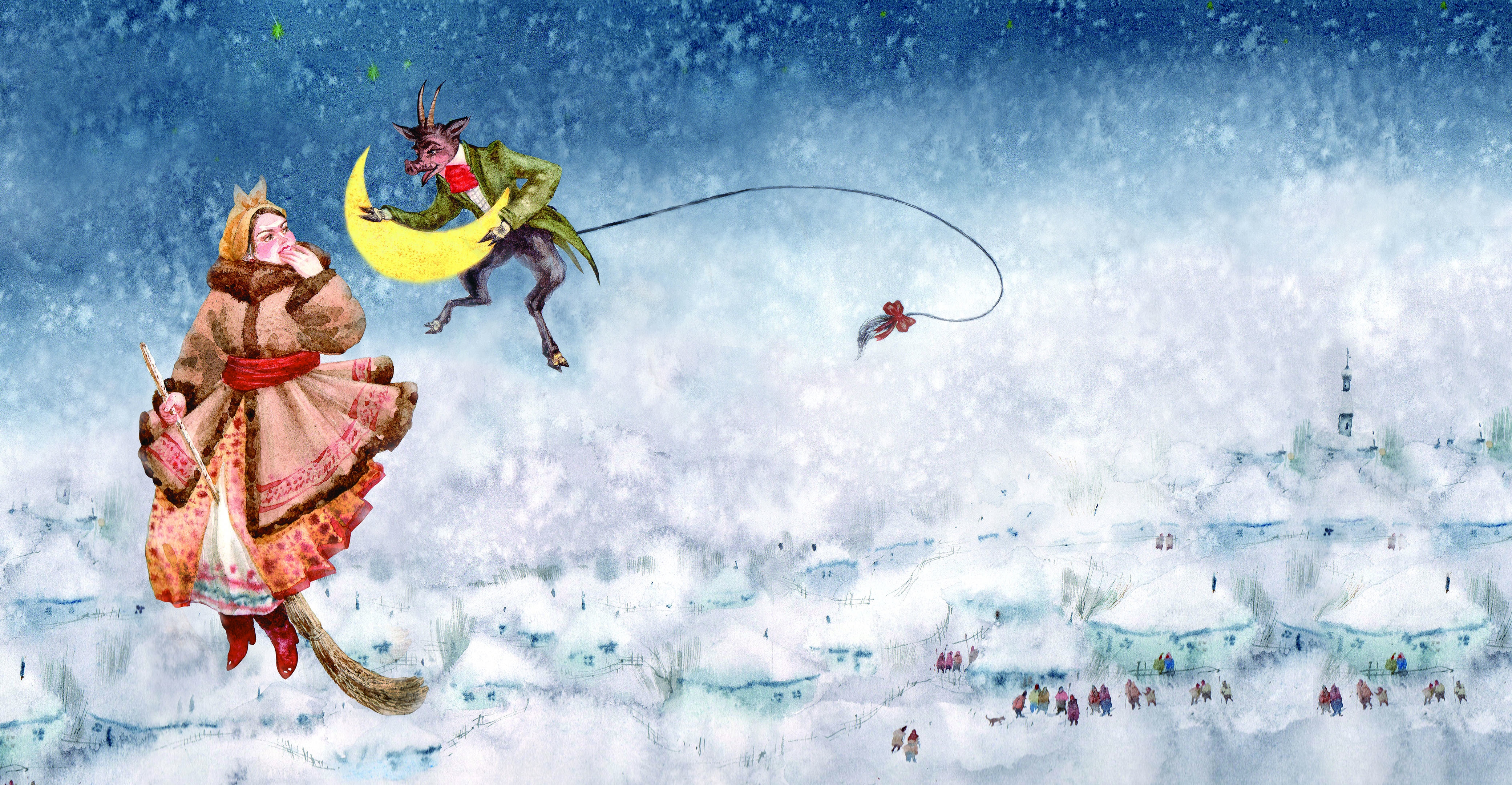Иллюстрации ночь перед Рождеством Гоголя Михайлошина