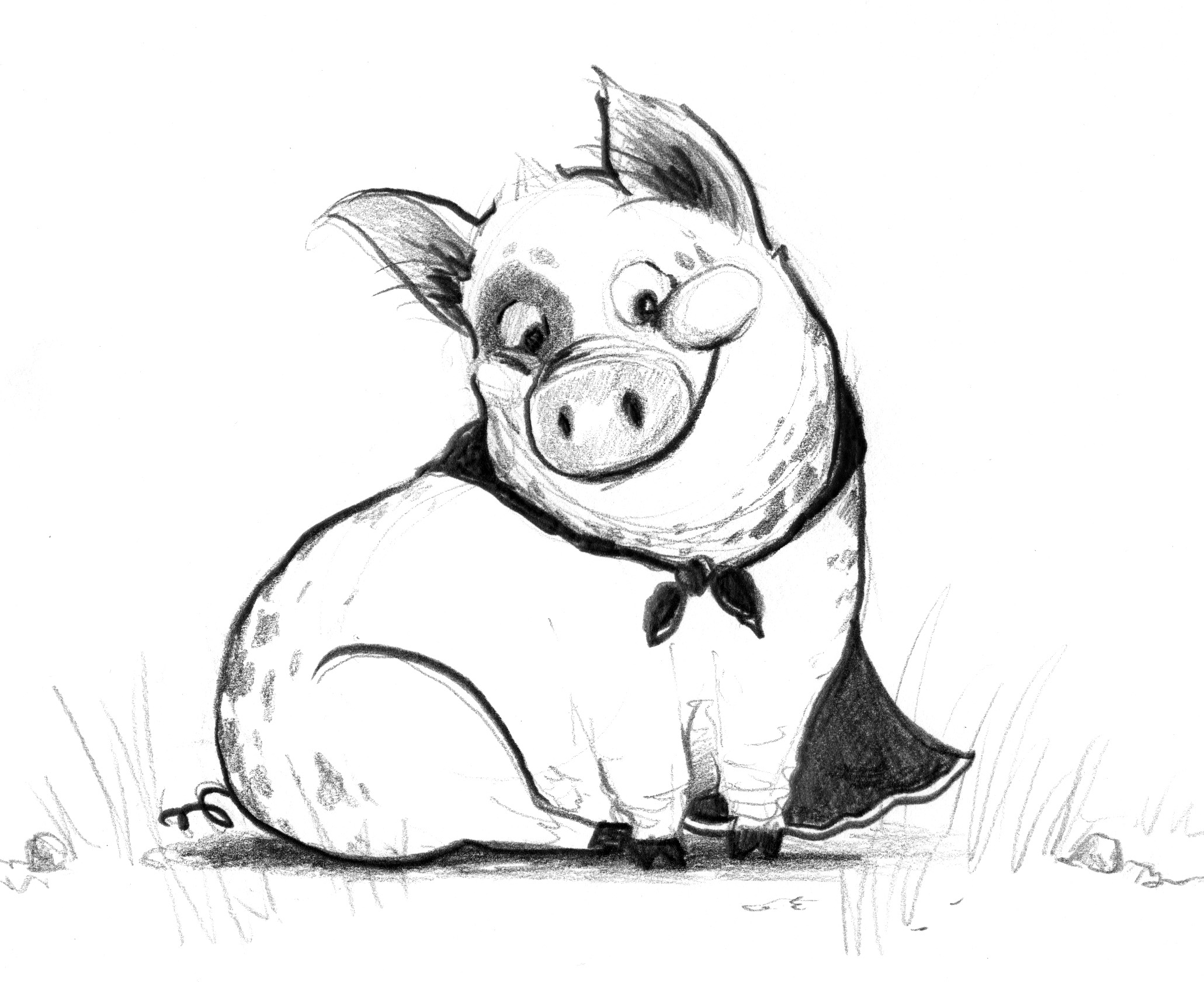 Свинья зарисовка