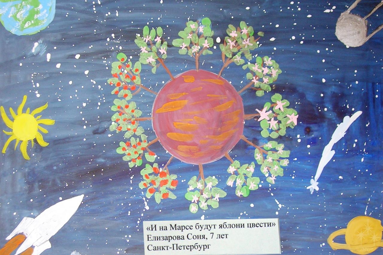 Рисунок на тему Цветущая Планета в детский сад