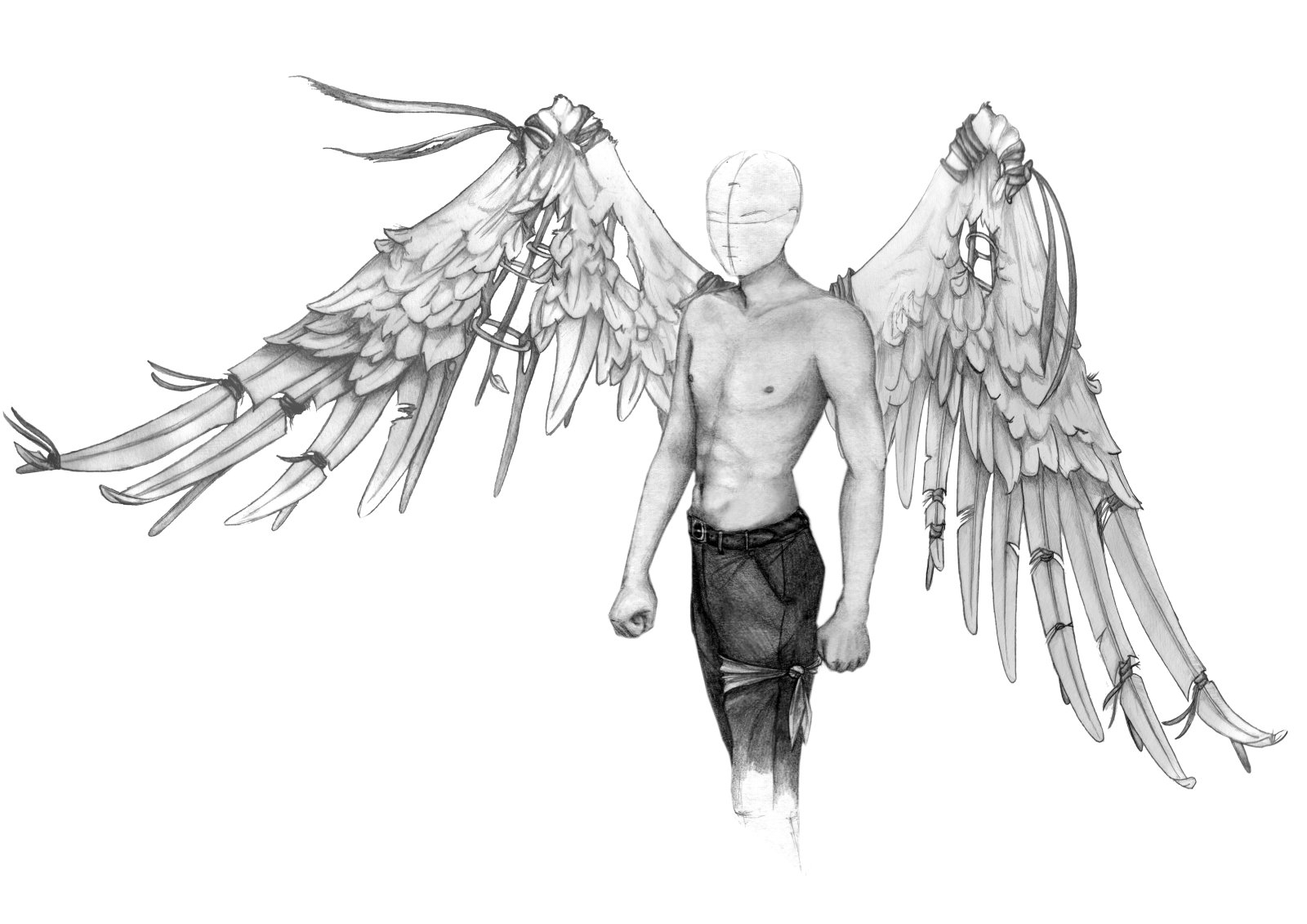 Нарисовать человека с крыльями