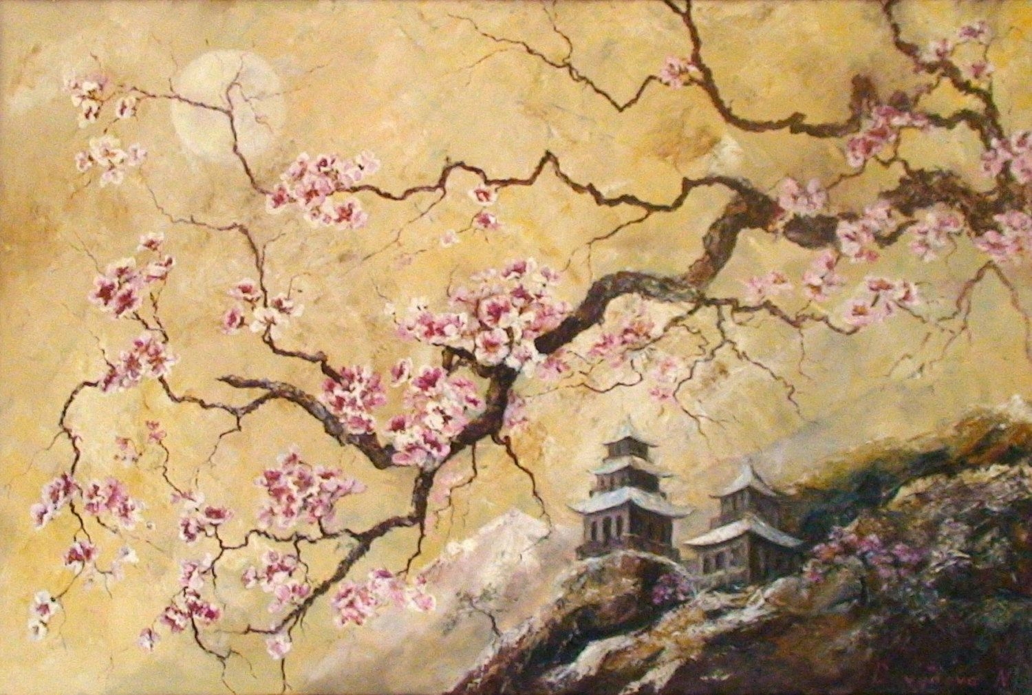 Этси живопись горы Сакура
