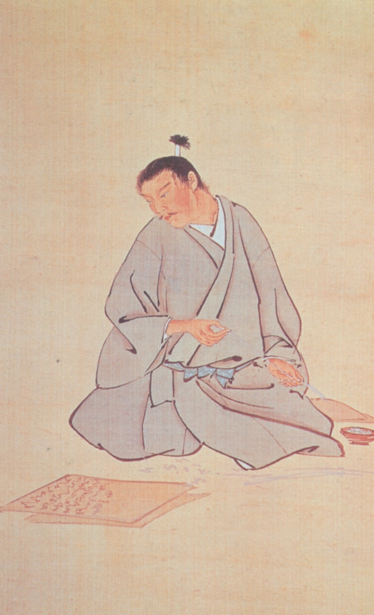 Японская гравюра 19 века Мацуо басё