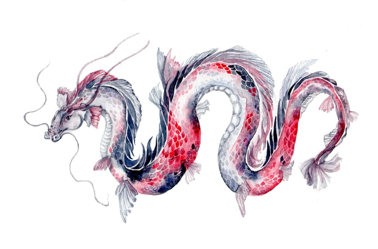 Рисунки китайских драконов цветные