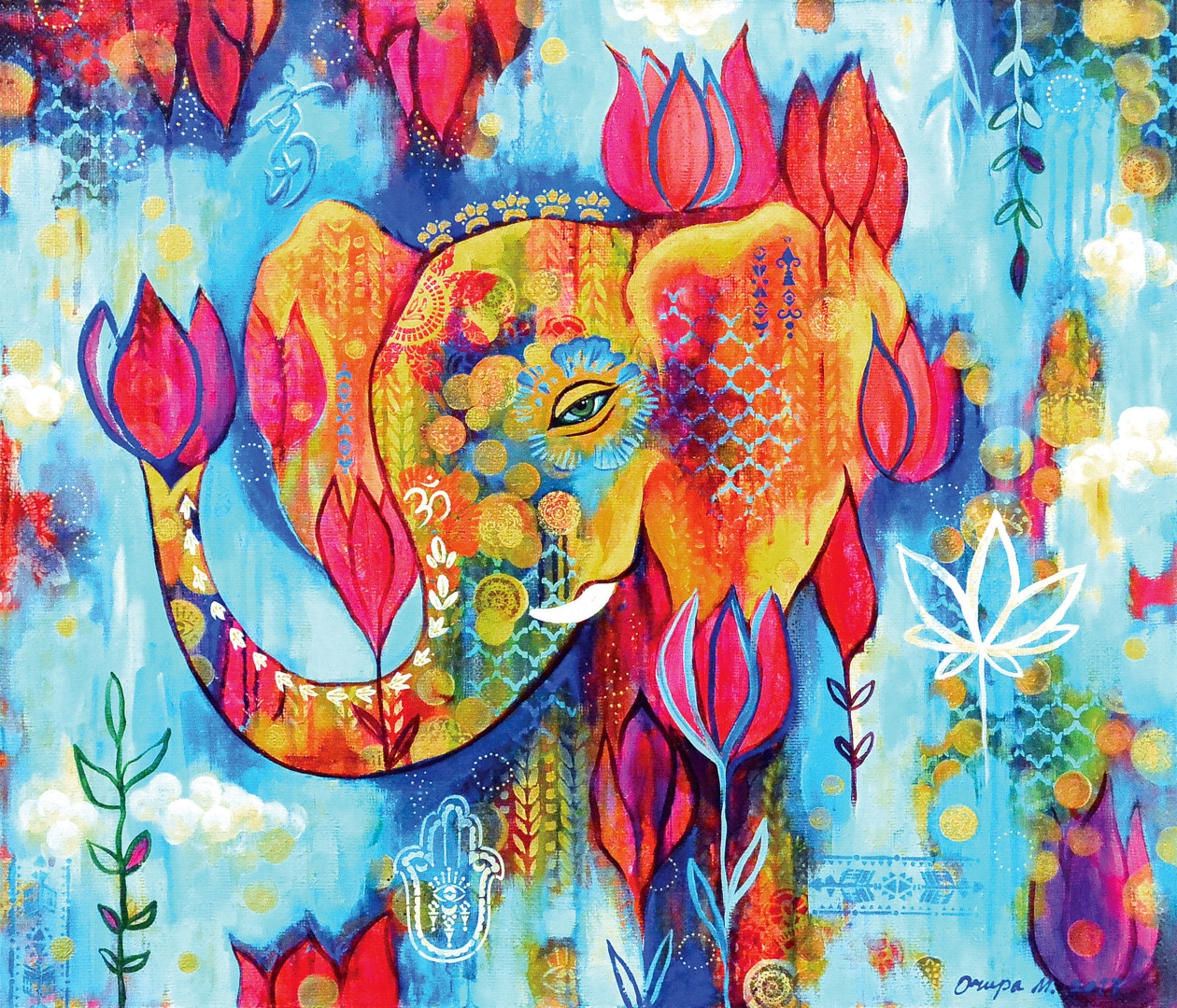 Слон декоративная живопись