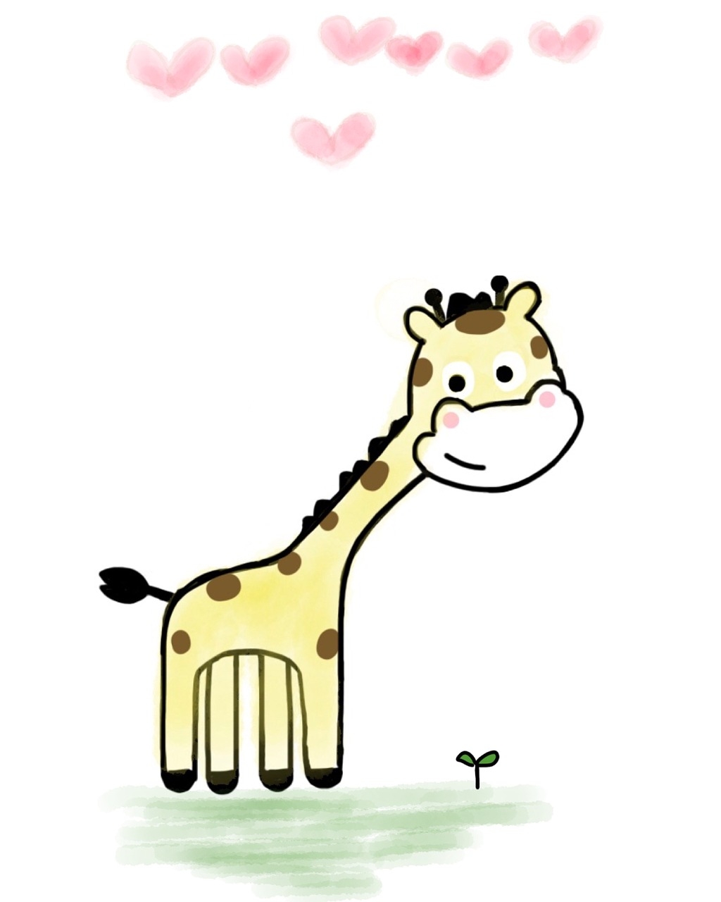 Жираф с сердечком