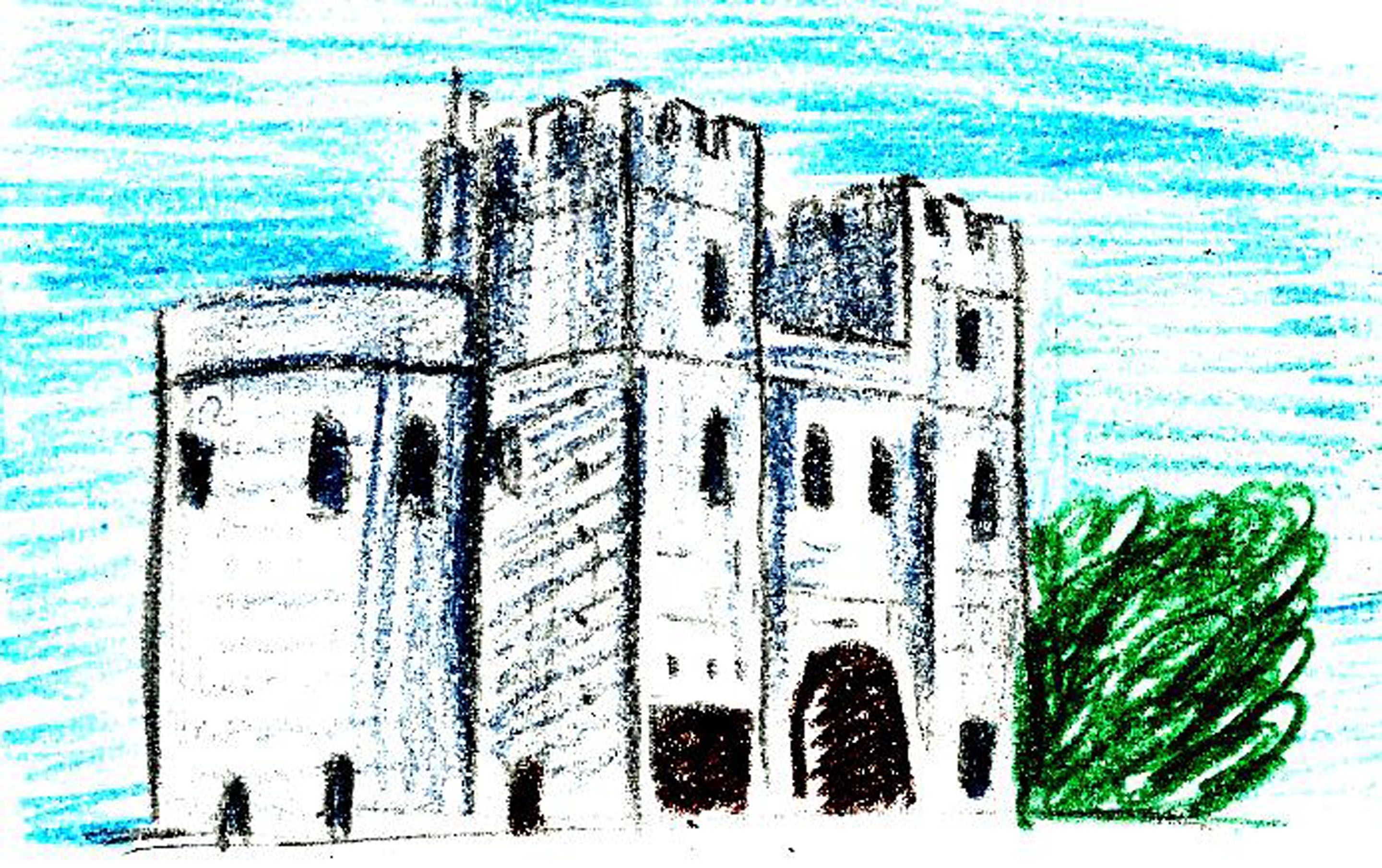 Крепость в романском стиле рисунок