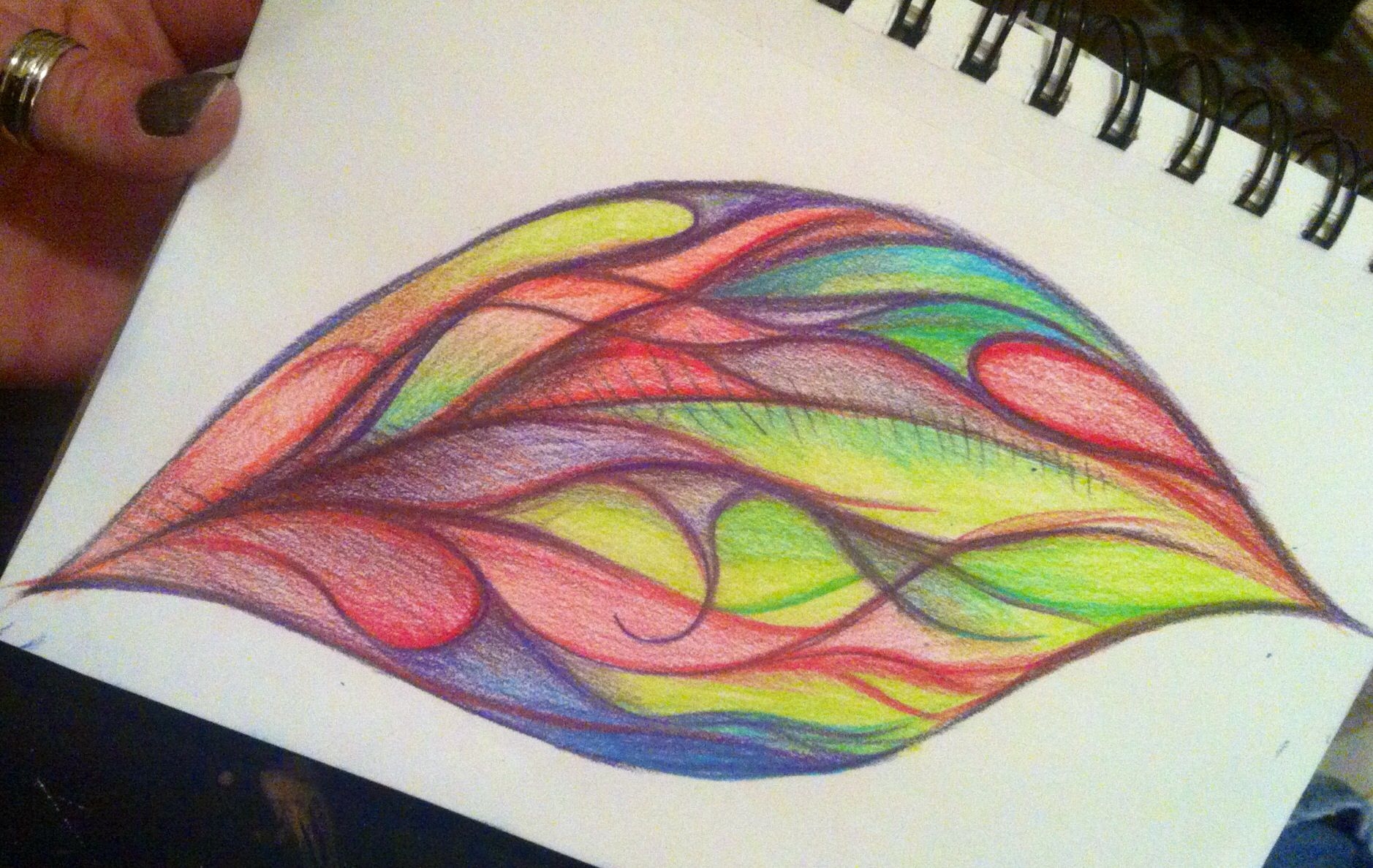 Рисунки цветными карандашами абстракция