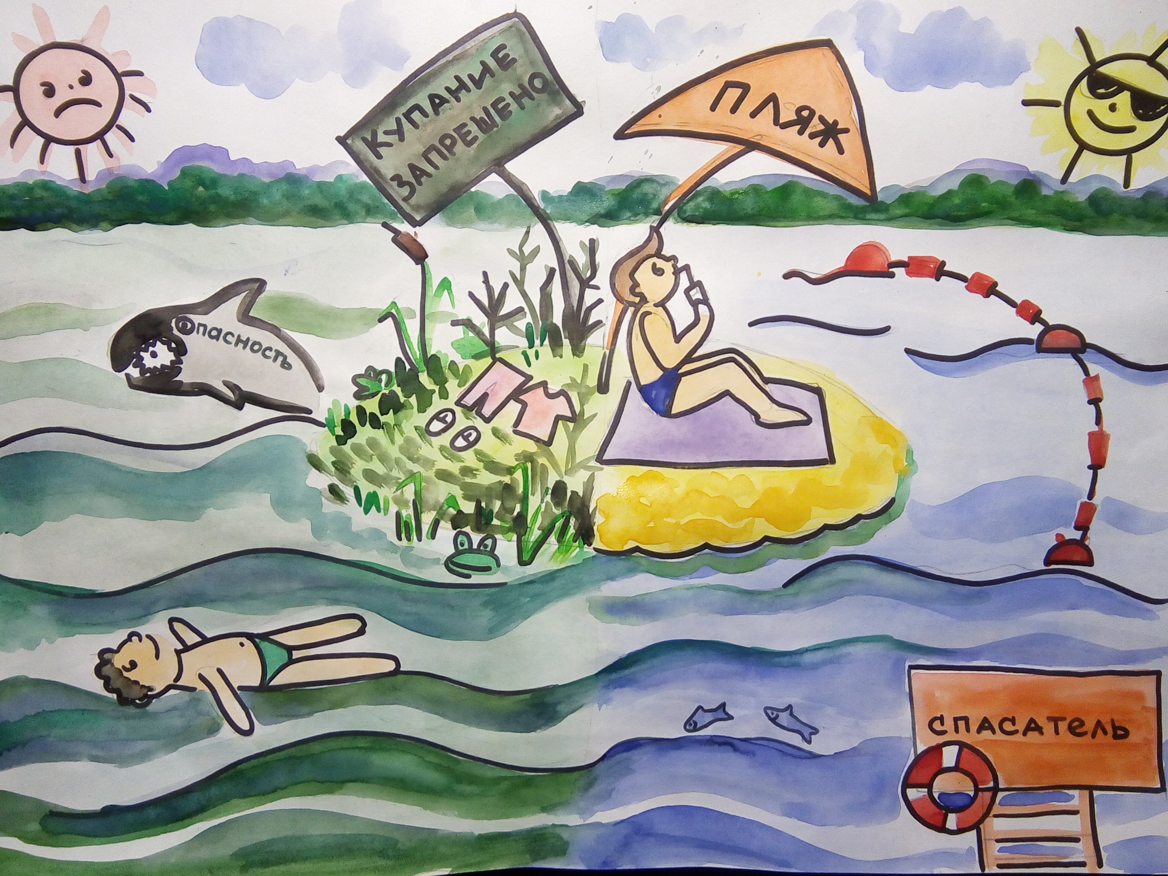 Рисунок на экологическую тему охрана водоемов