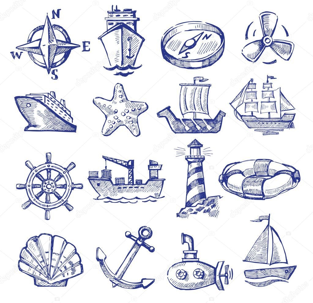 Иконки морская тематика