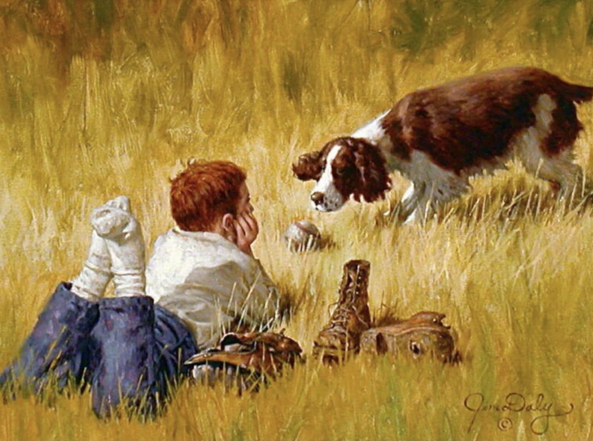 Джим Дейли художник мальчик с собакой