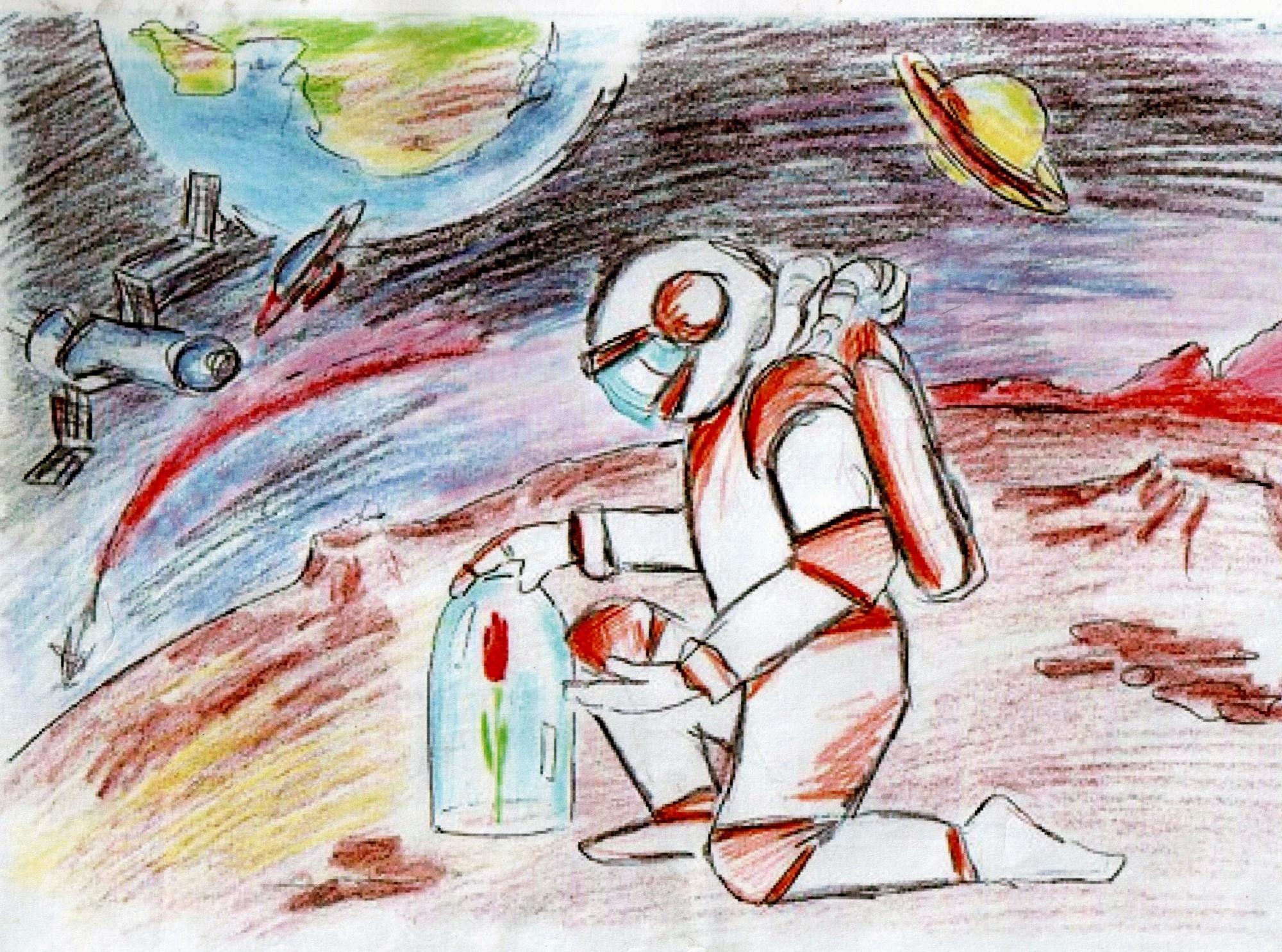 Рисунок на тему освоение космоса