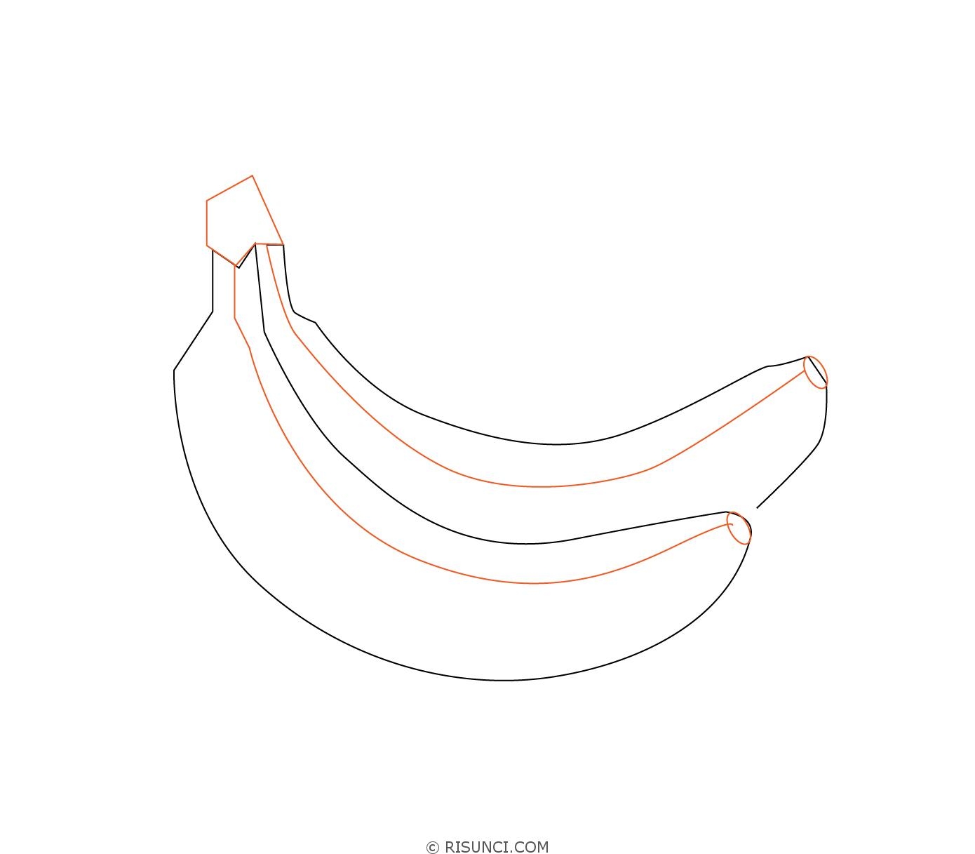 Нарисовать банан карандашом