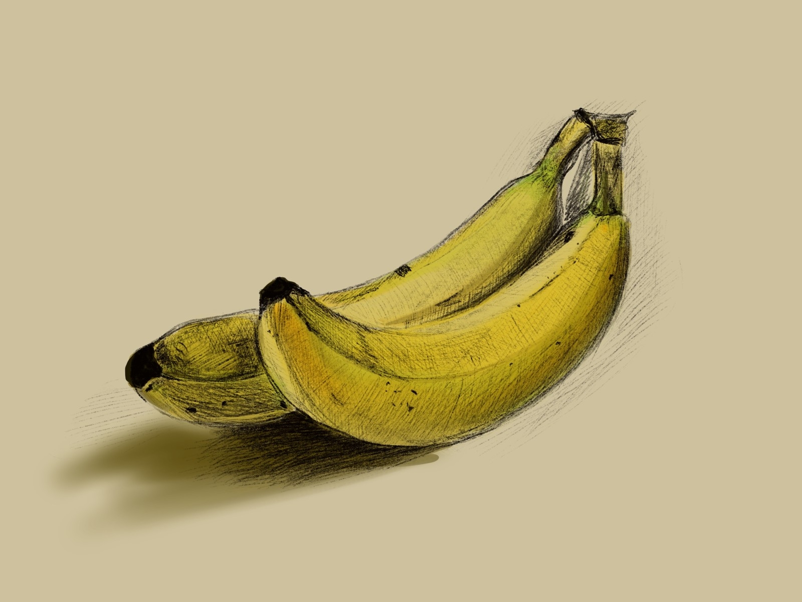 Банан для срисовки карандашом