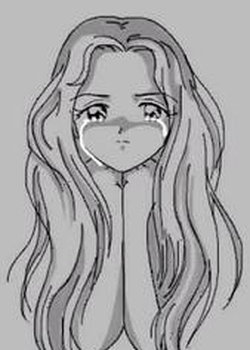 Рисунки карандашом грустные аниме