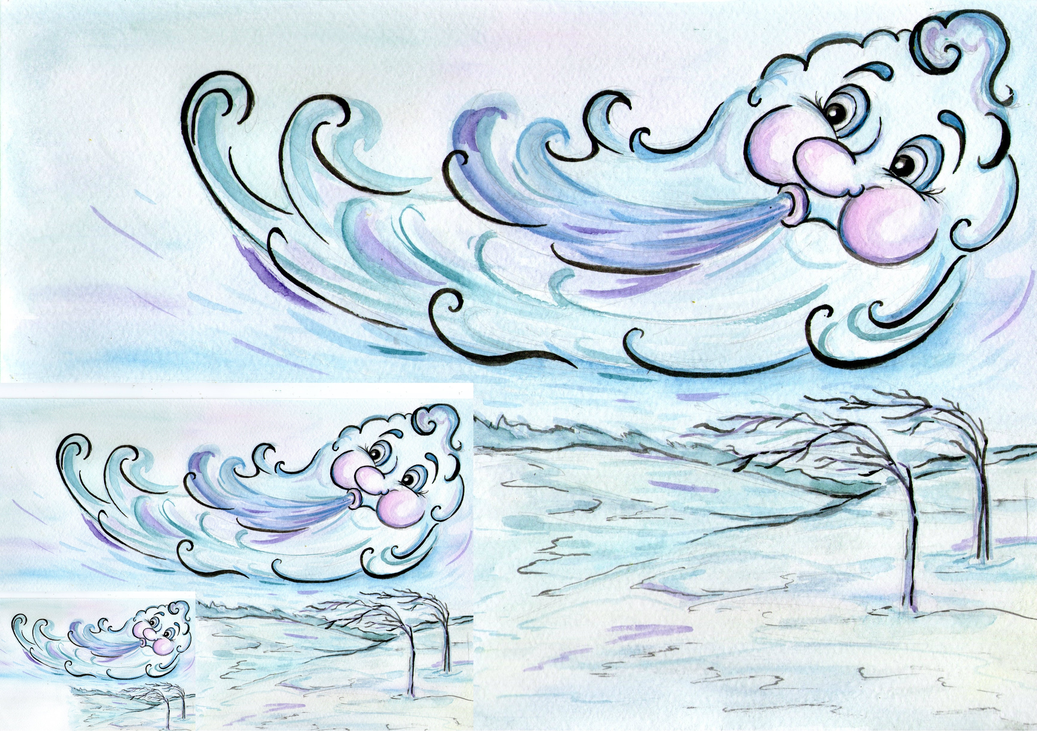 Ветер рисунок для детей